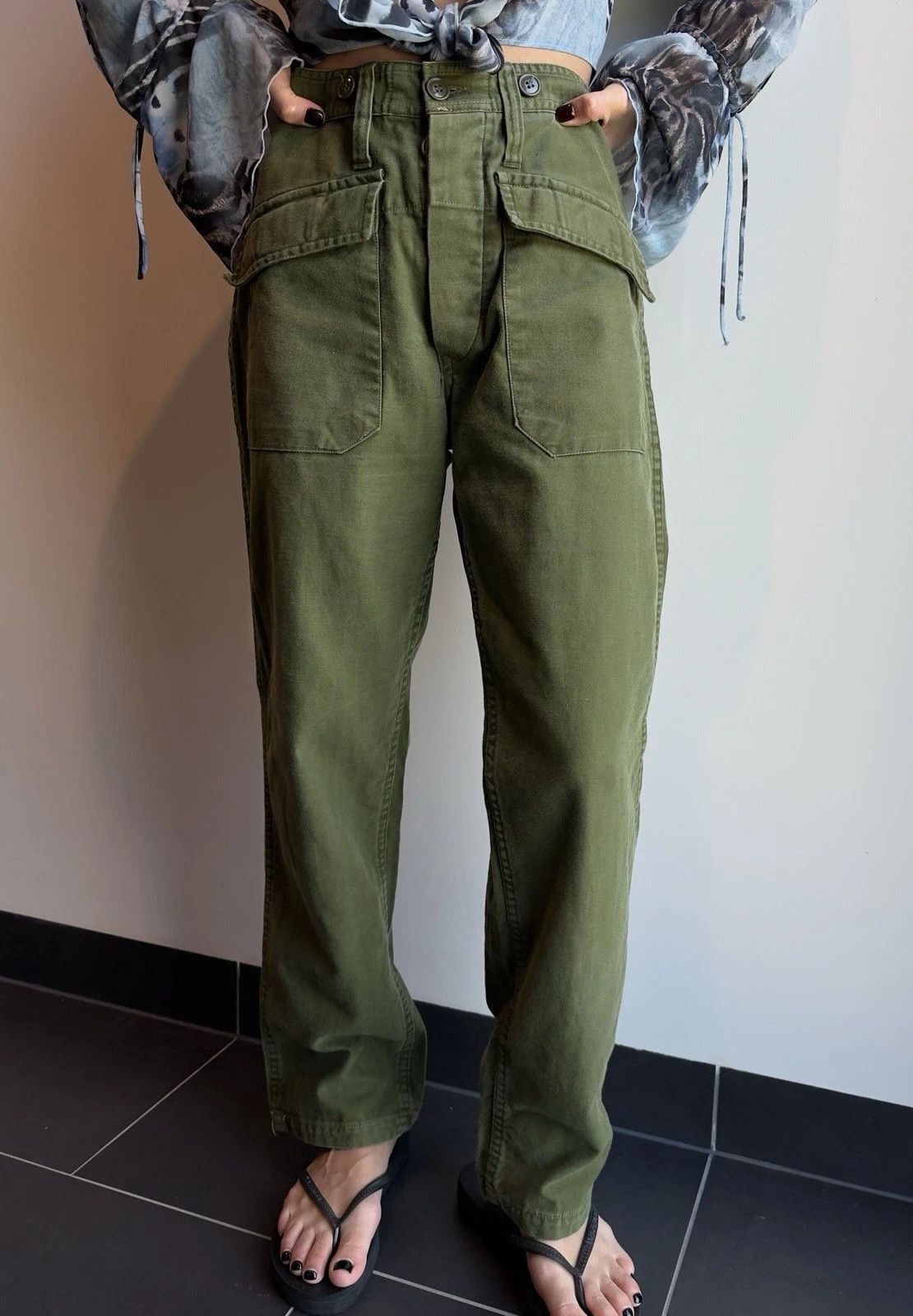 Vintage Vintage Army Pants Unisex Faded Cargo Womens Japan Style Size 27" / US 4 / IT 40 - 11 Thumbnail