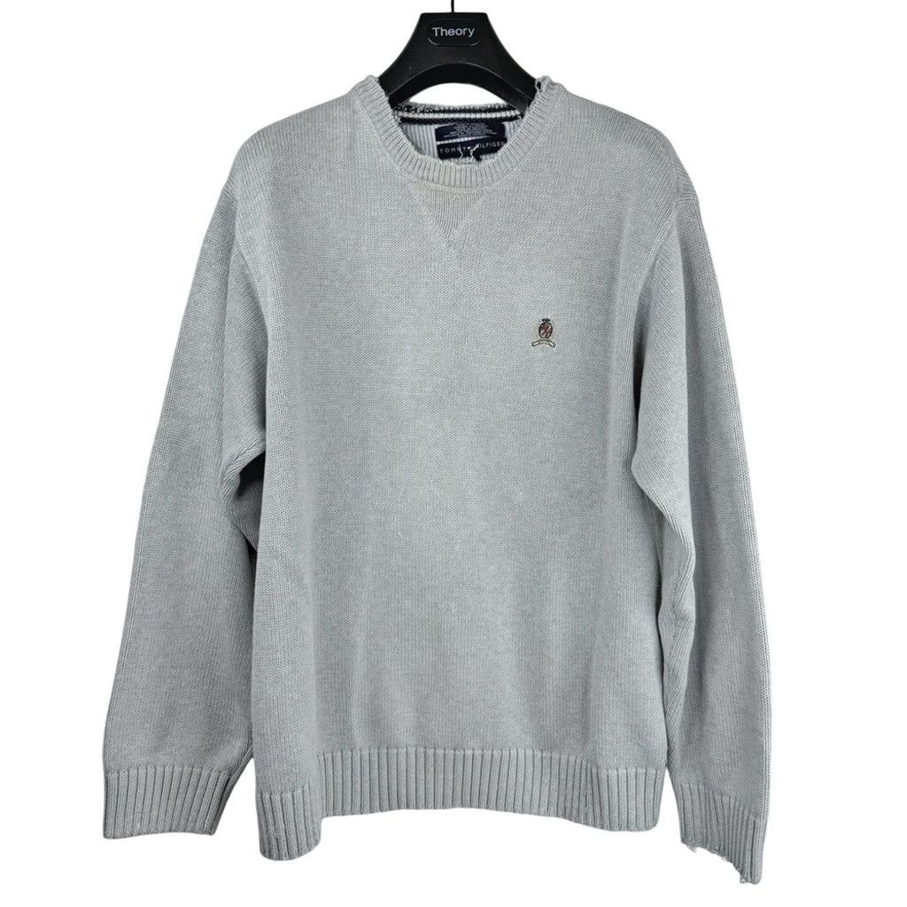 Tommy Hilfiger VINTAGE TOMMY HILFIGER Y2K Men's Grey Crew Neck Sweater XL Size US XL / EU 56 / 4 - 1 Thumbnail