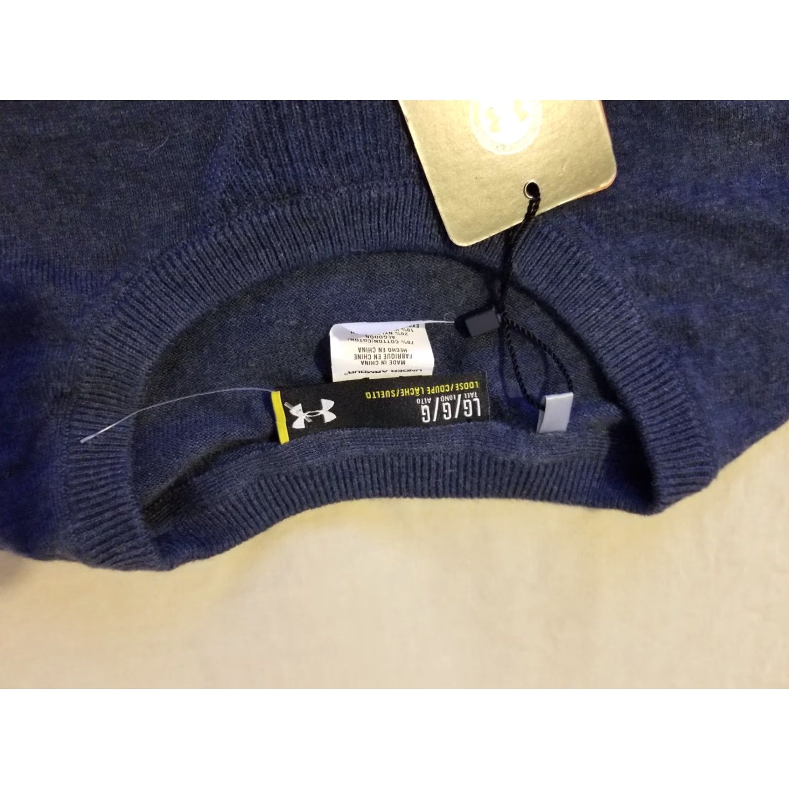 Under Armour Under Armour Mens Sweater L Navy Blue Crewneck Pullover Cotton Polyester Casual Winter Spring Fall Size US L / EU 52-54 / 3 - 3 Thumbnail