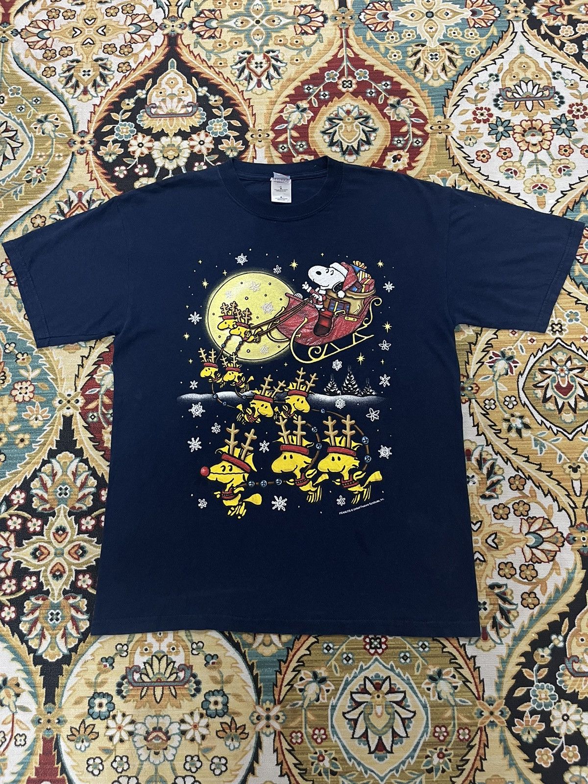 Y2K Peanuts Snoopy Christmas Big Logo Shirt