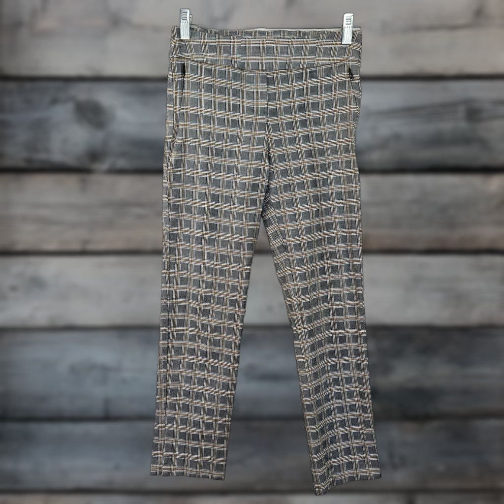 Vintage Margaret M Womens Cropped Pants Slimming Plaid Black Yellow Sz S Adult Small Women's Pants Size 28" / US 6 / IT 42 - 1 Thumbnail