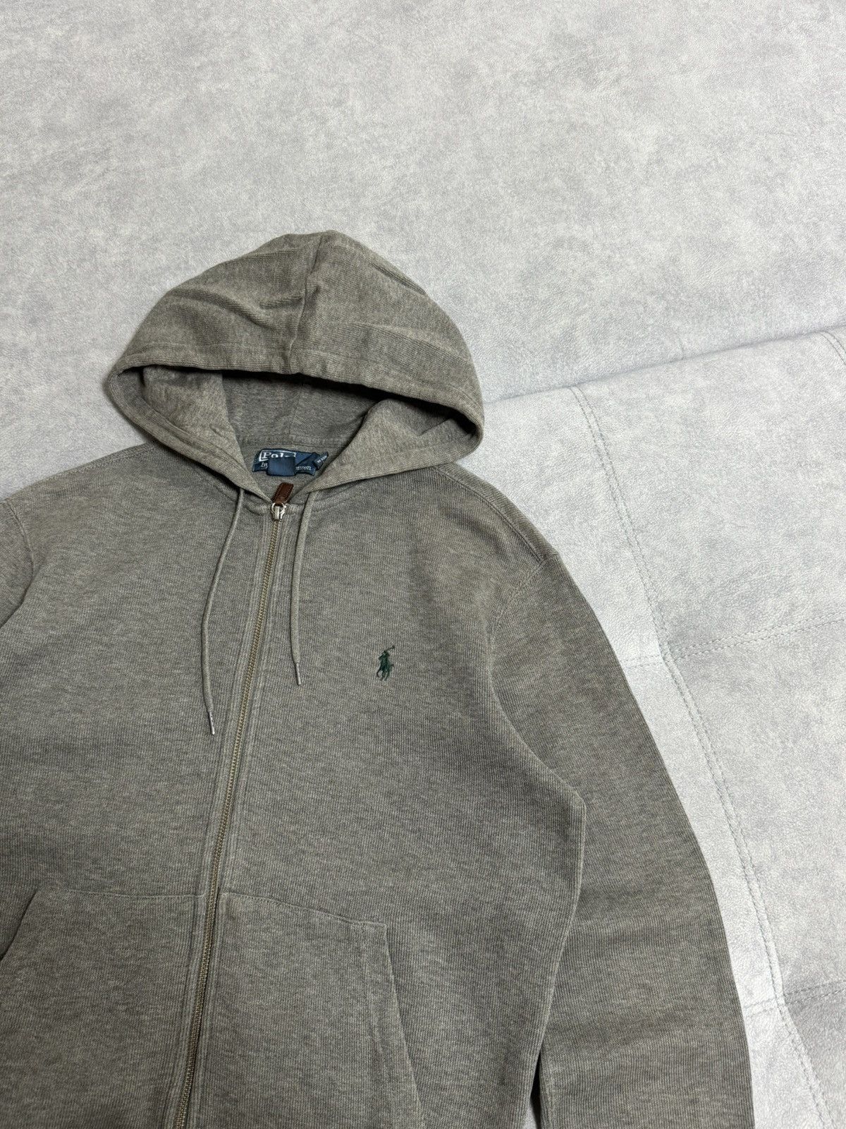 Polo Ralph Lauren Vintage POLO RALPH LAUREN GREEN PONY Gray Zip Hoodie S M Size US S / EU 44-46 / 1 - 4 Thumbnail