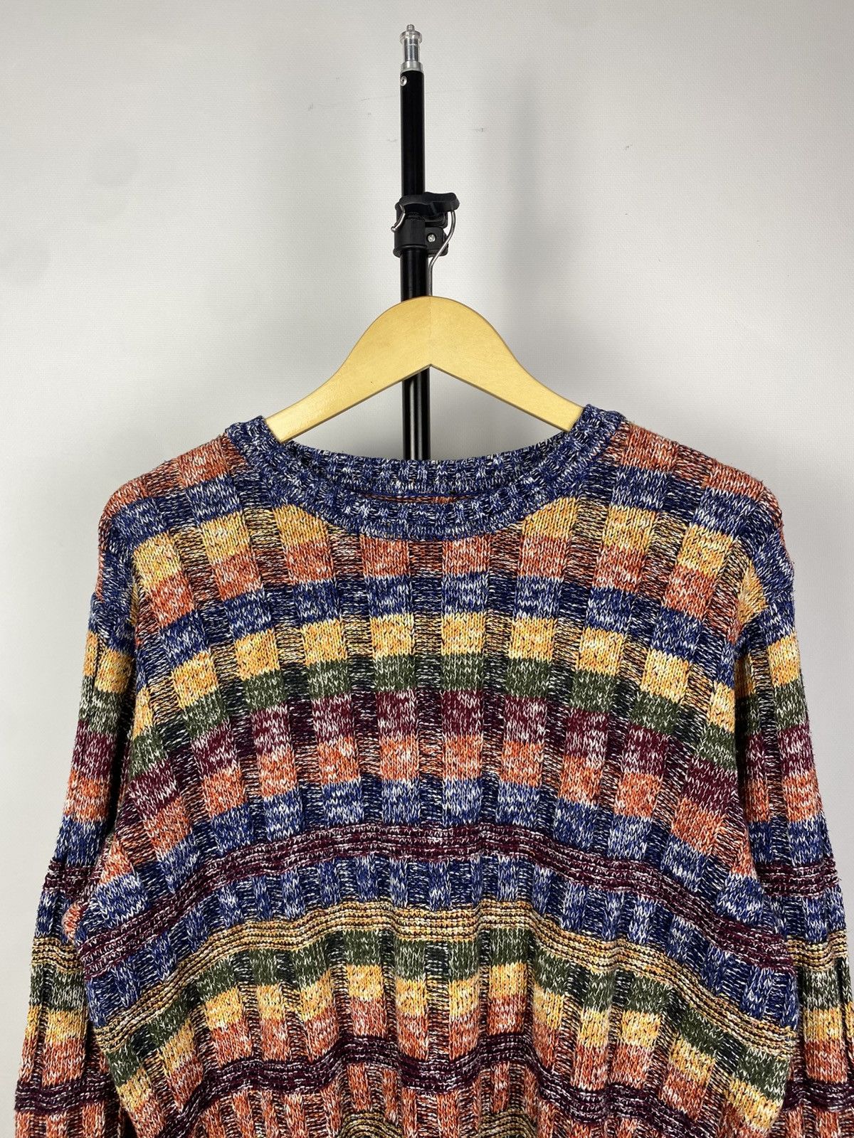 Designer × Japanese Brand × Vintage Vintage 90s Japanese Pachwork Knitted Sweater Coogi Style Size US M / EU 48-50 / 2 - 2 Thumbnail