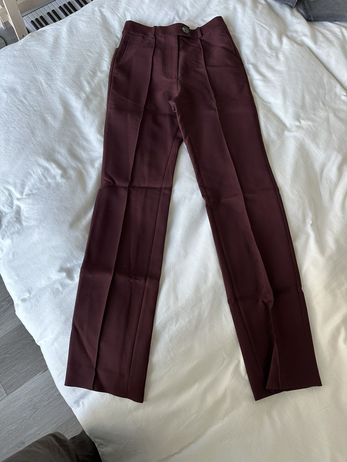 Peter Do Peter Do Pleated Burgundy Trousers Size 25" / US 0 / IT 36 - 1 Thumbnail