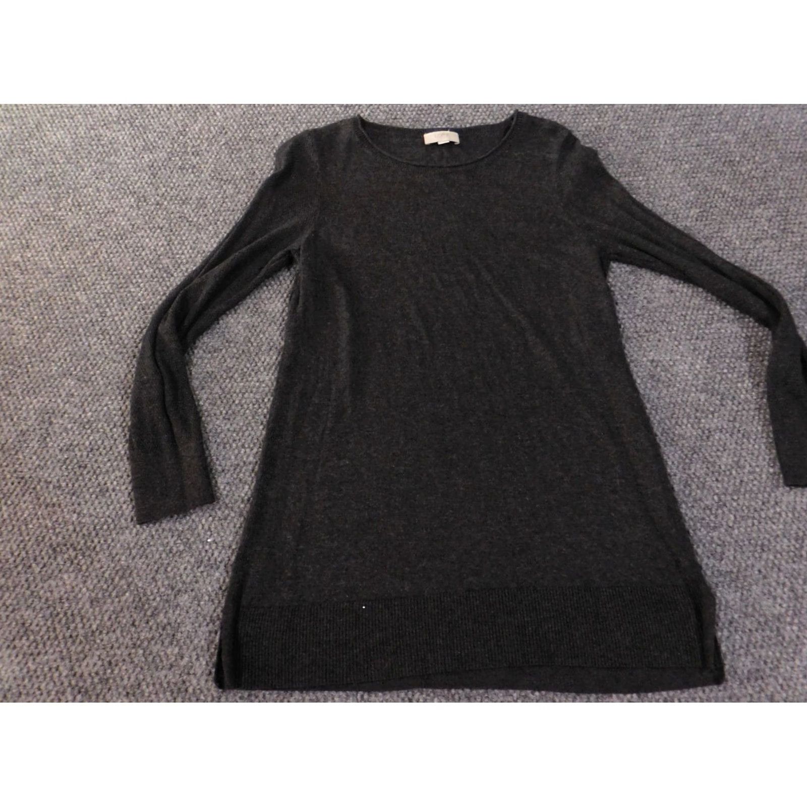 Loft LOFT Sweater Pullover Knit Cotton Rayon Long Sleeve Crew Neck Gray Large Womens Regular Modern Vintage: No Size L / US 10 / IT 46 - 3 Thumbnail
