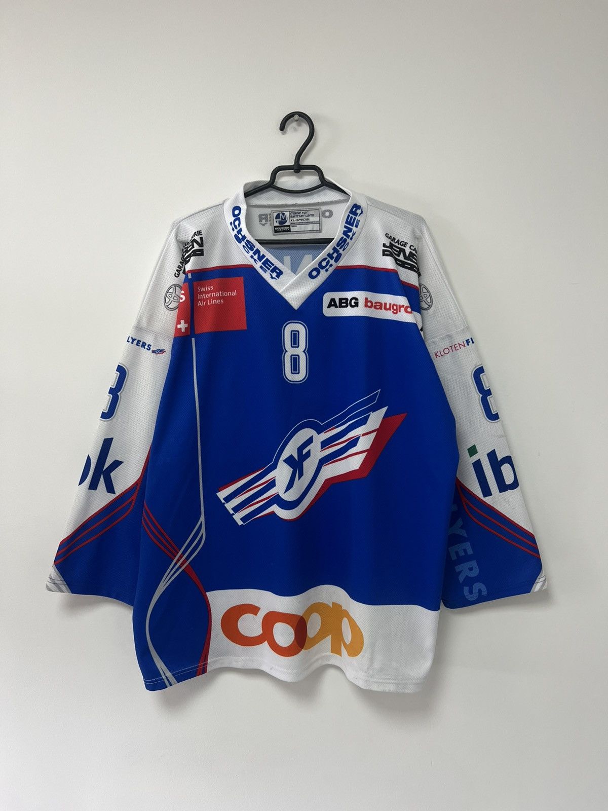 Vintage Vintage Kloten Flyers Player issue Hockey Jersey Mens sz XL Size US XL / EU 56 / 4 - 2 Thumbnail