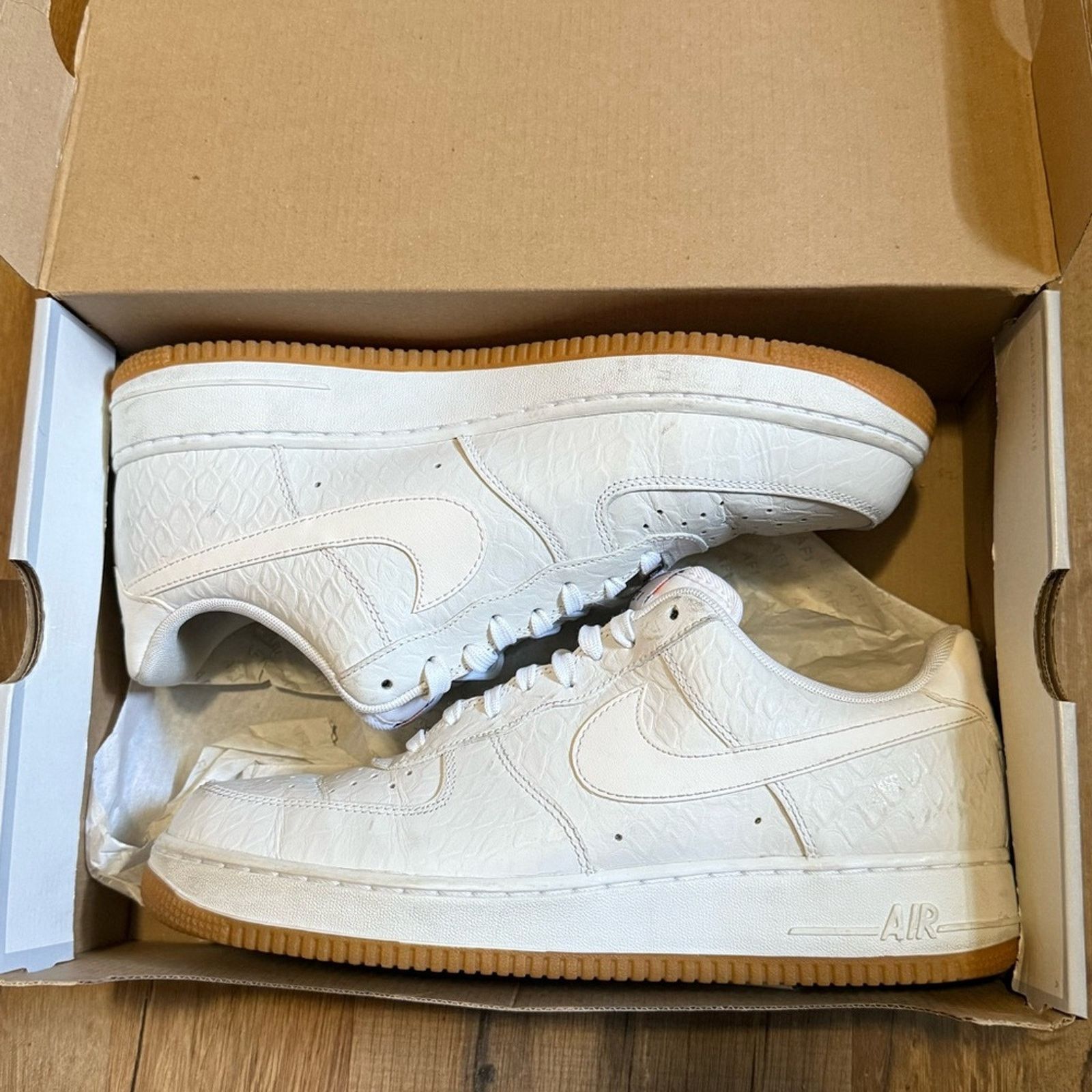 Nike 2014 Nike Air Force 1 Croc White Gum Bottom Size US 10.5 / EU 43-44 - 1 Thumbnail