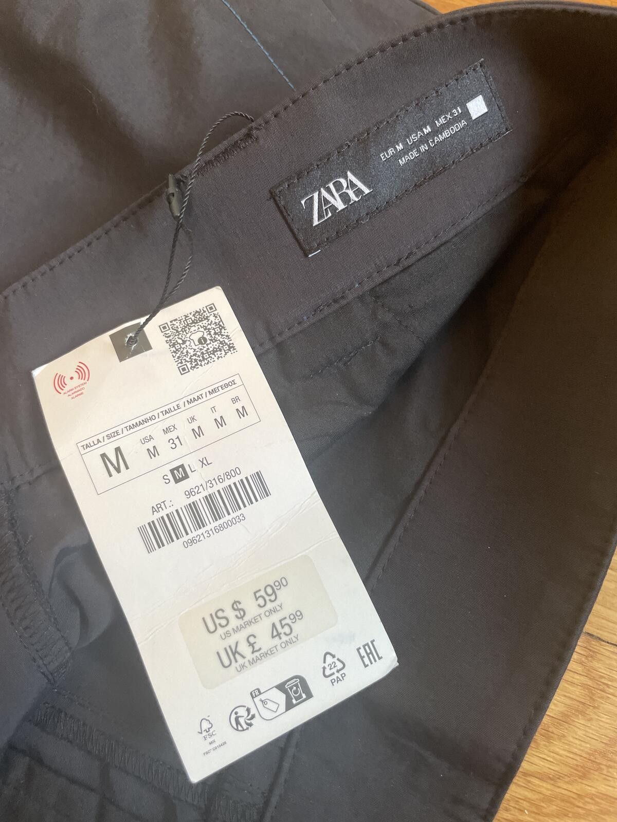 Zara Zara Men's Navy Blue Cargo Pants Size Medium Contrast Stitch Size US 32 / EU 48 - 3 Thumbnail
