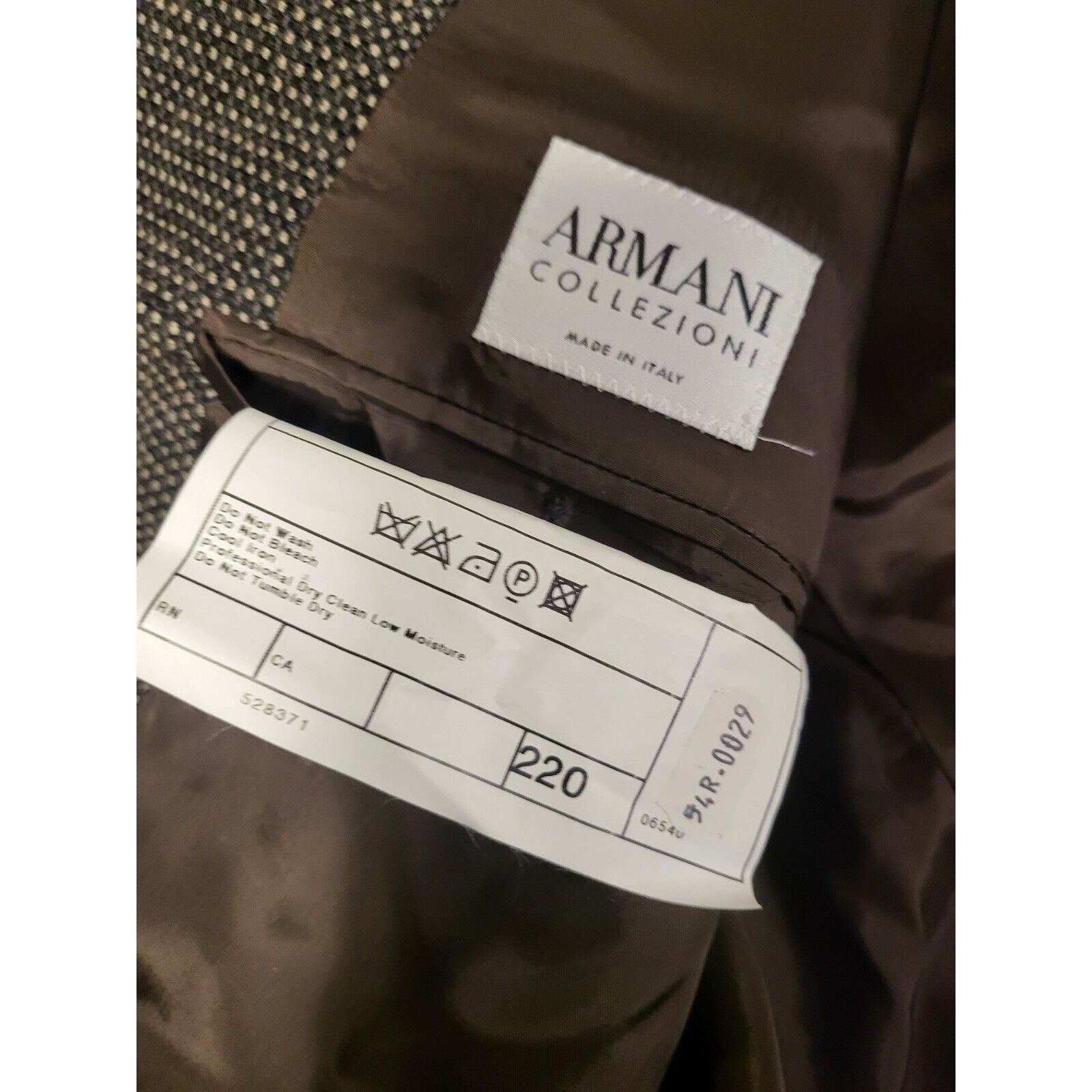 Armani Collezioni Giorgio Armani Collezioni Navy Brown Wool Blazer 54 Size 54R - 6 Thumbnail
