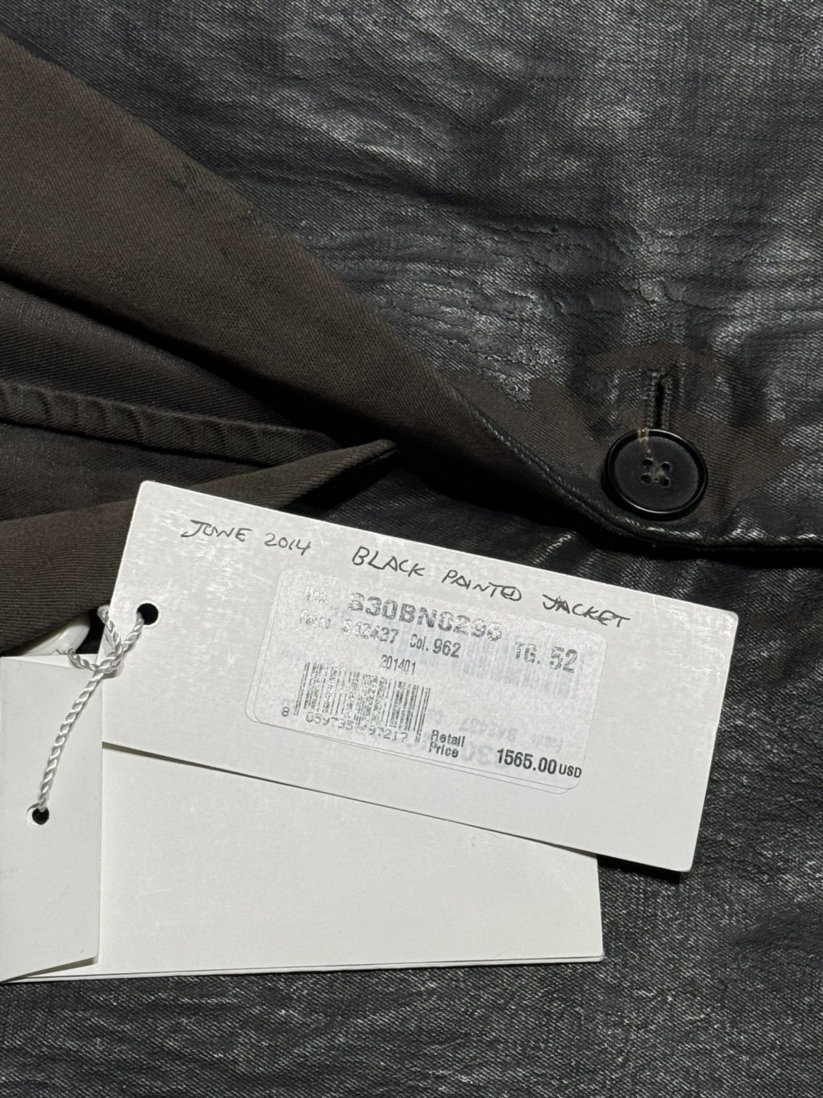Maison Margiela SS14 PAINT BLAZER OILED WAX DISTRESSED JACKET ARTISANAL Size 42R - 4 Thumbnail