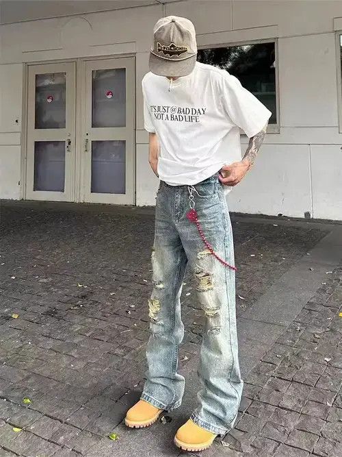 Jean Ripped Retro Micro Flare Jeans Size US 29 - 8 Thumbnail
