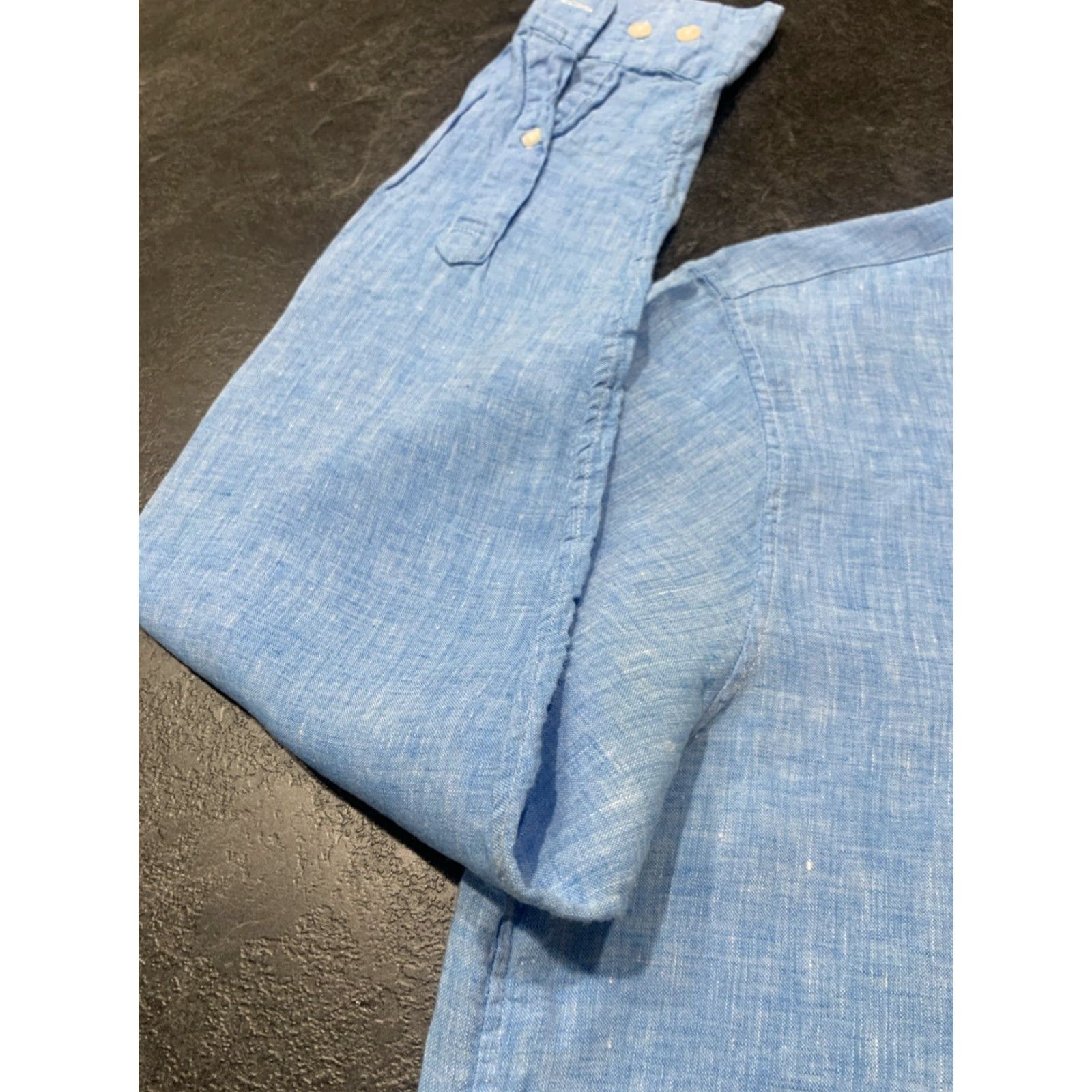Michael Kors Michael Kors Men's Blue Linen Button-Up Shirt Long Sleeve Size M Classic Fit All Seasons Size US M / EU 48-50 / 2 - 5 Thumbnail