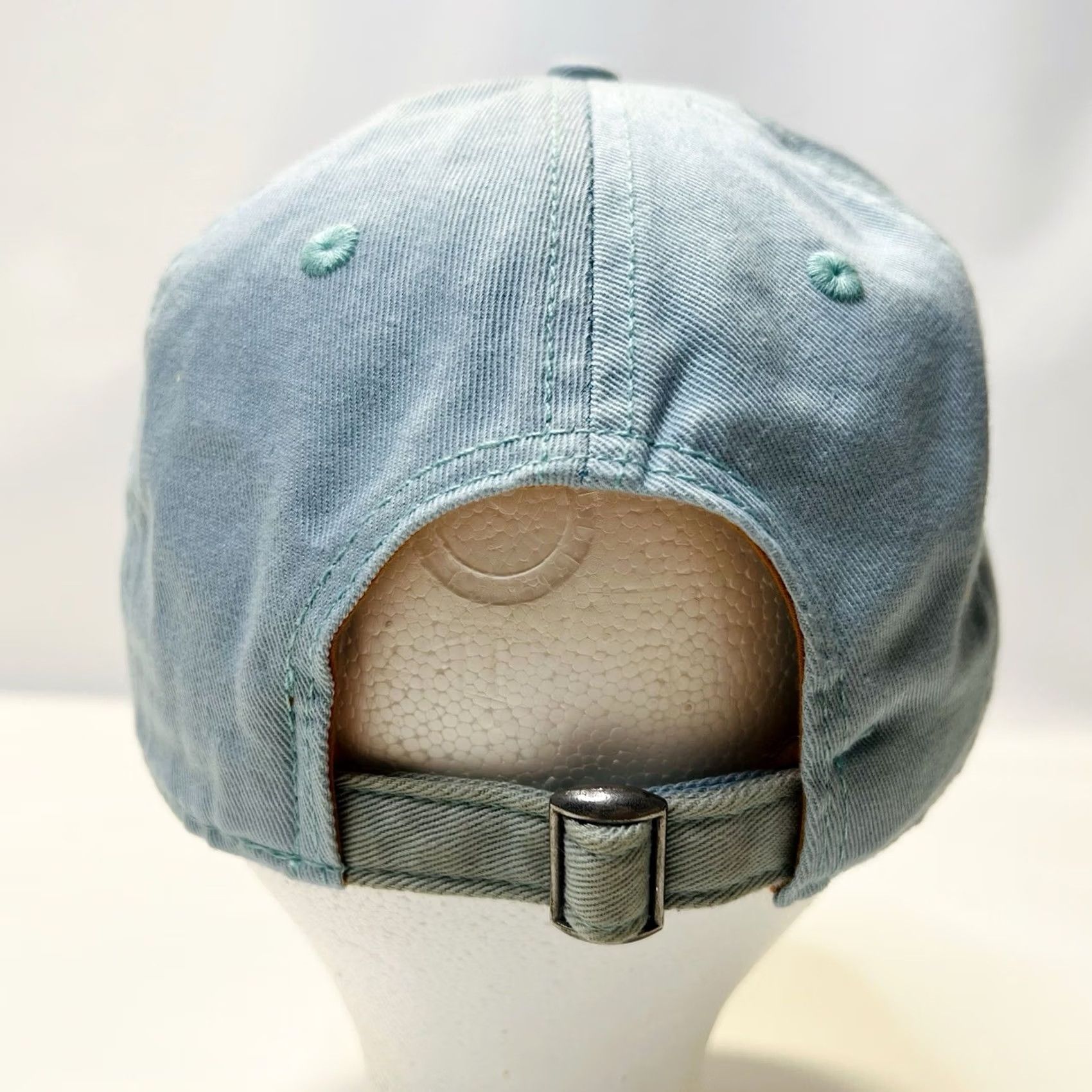 Vintage Kate Landry Hat Baseball Cap Blue Embroidered Orange Fish Adjustable Strap Women One Size Beach Nautical 80s 90s Boating Plaid Pattern Size ONE SIZE - 5 Thumbnail