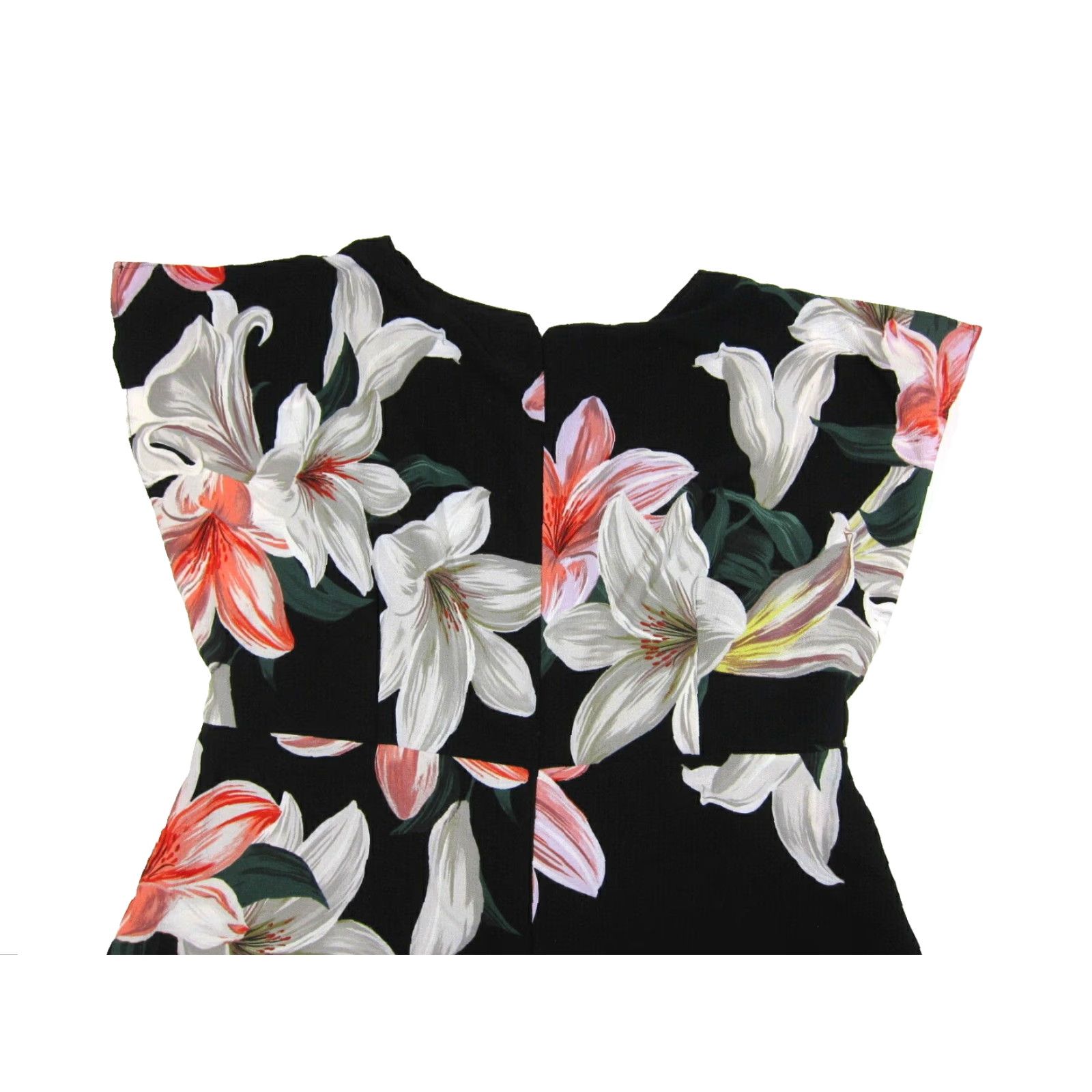Vintage NWT Robbie Bee Signature Black Pink White Floral Drop Waist Sun Dress Women 12 Size XL / US 12-14 / IT 48-50 - 7 Thumbnail