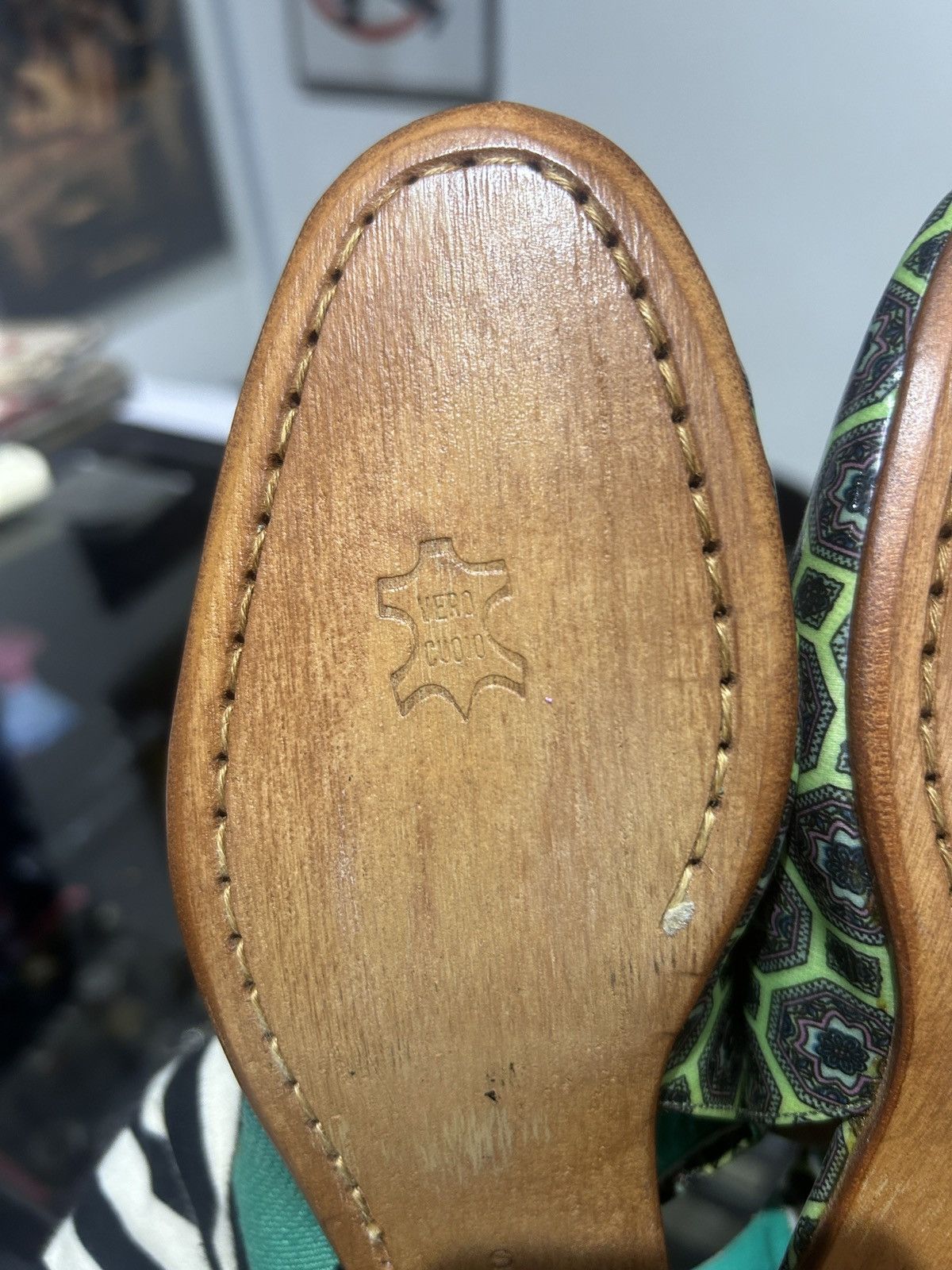 Zucca ZUCCA SANDAL GREEN PATTERN VERO CUOIO ITALIAN MADE Size US 6 / IT 36 - 5 Thumbnail