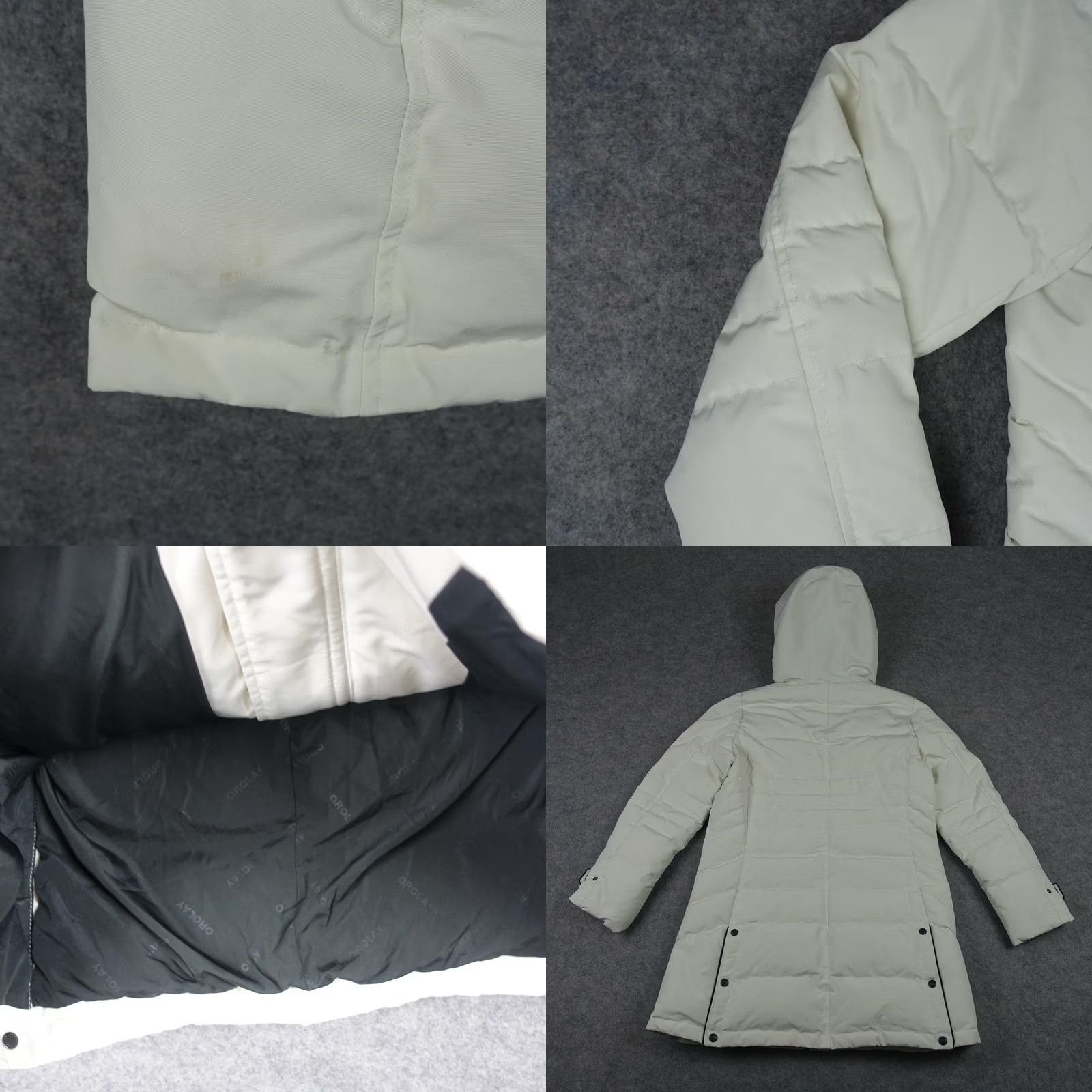 Vintage Orolay Coat Womens M White Hooded Down Puffer Quilted Zip Pockets Winter Size M / US 6-8 / IT 42-44 - 8 Thumbnail