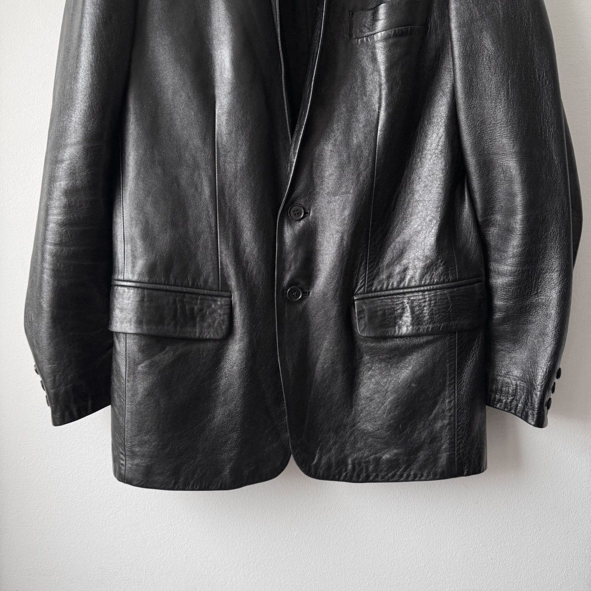 Helmut Lang Helmut Lang 1990’s Black Leather Blazer Jacket Size US M / EU 48-50 / 2 - 5 Thumbnail