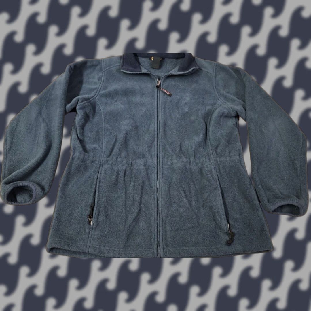 Vintage L.L. Bean Women's Jacket Gray Fleece Full Zip Mock Neck Zipped Pockets L Regular Size Large Size L / US 10 / IT 46 - 1 Thumbnail