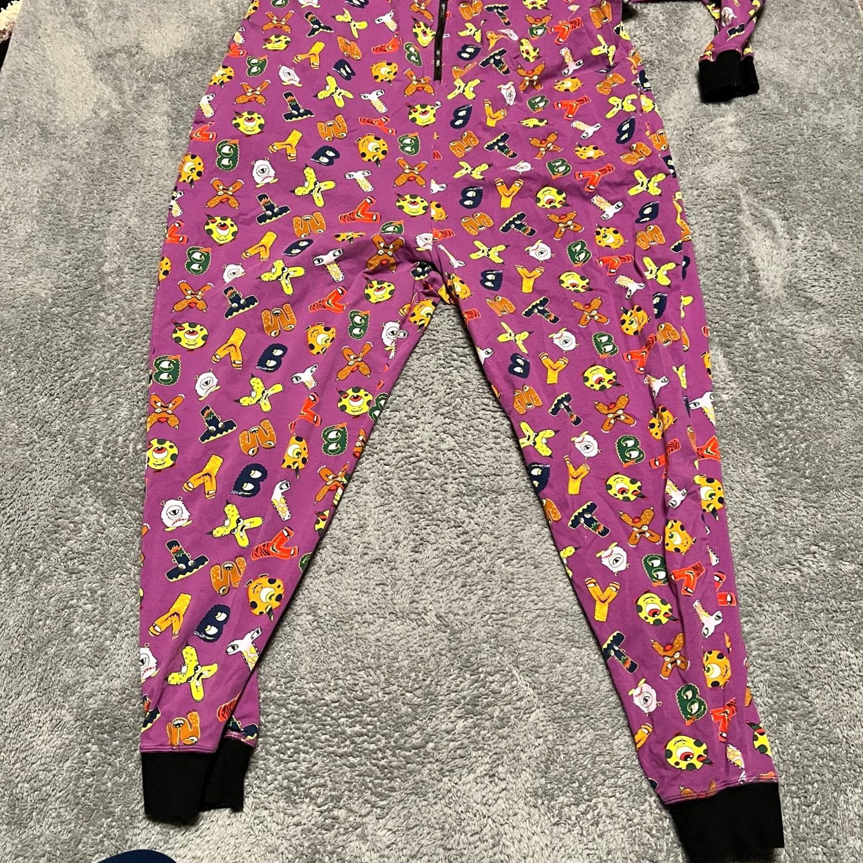 Vintage Tomboy X Pajamas One Piece Womens 3XL Purple All Over Print Alphabet Animal Size ONE SIZE - 2 Thumbnail
