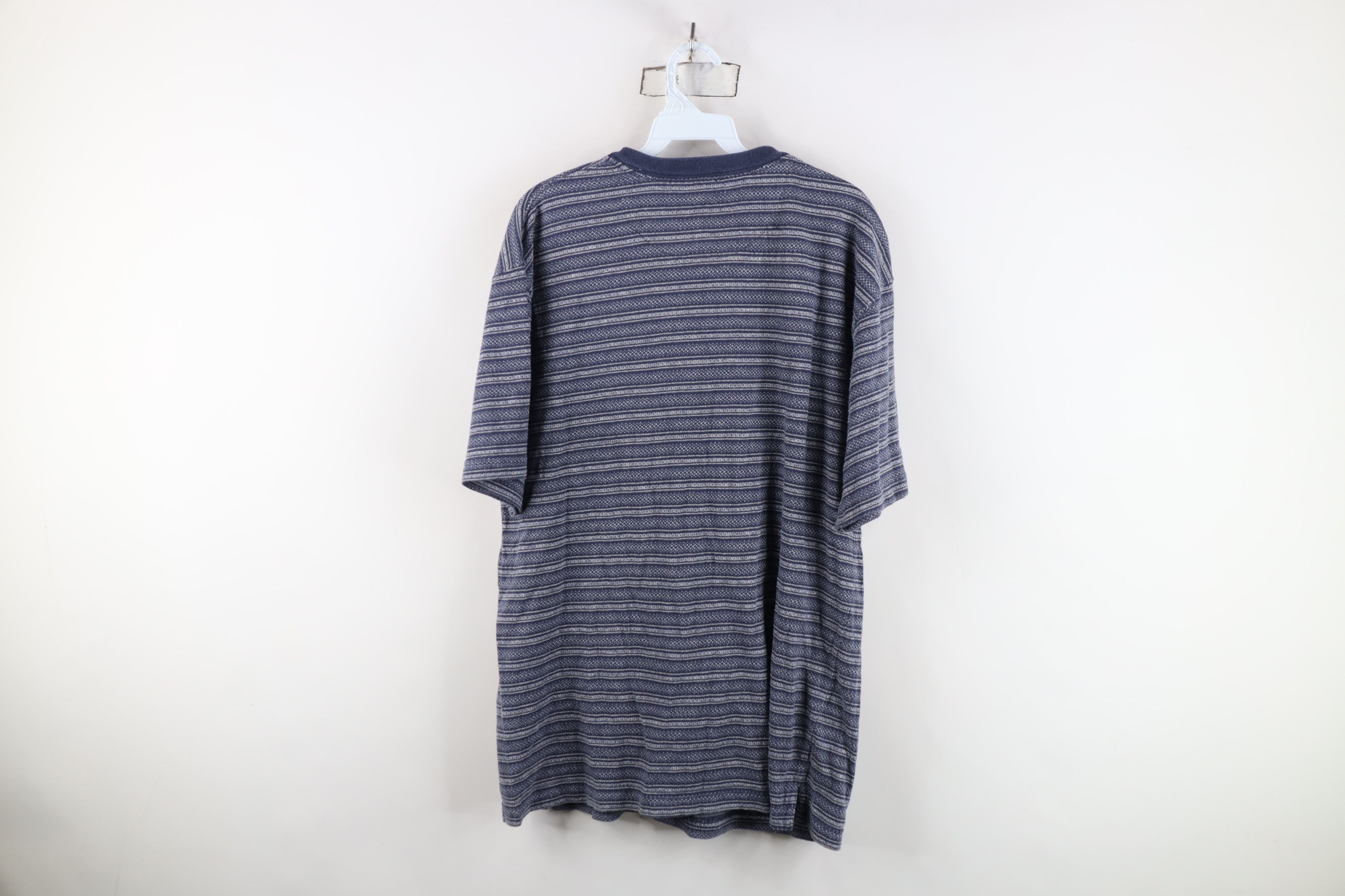 Vintage Vintage 90s Streetwear Striped Knit Henley T-Shirt Size US M / EU 48-50 / 2 - 8 Thumbnail