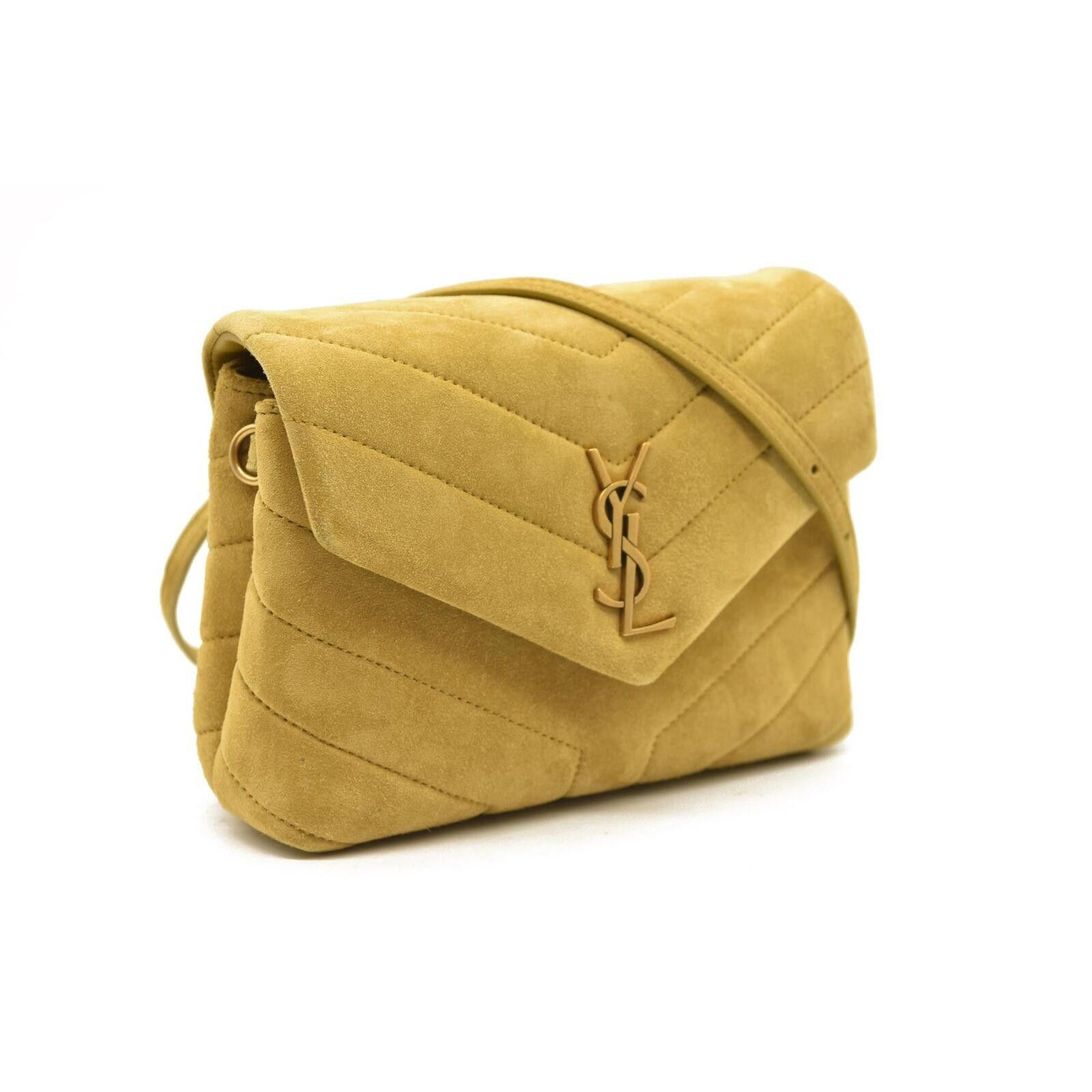 Designer Saint Laurent Suede Toy Loulou Shoulder Bag Chartreuse NEW Size ONE SIZE - 3 Thumbnail