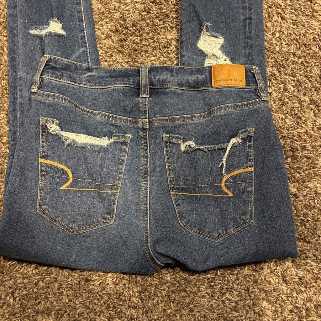 American Eagle Outfitters Women's American Eagle Distressed Jegging Jeans Size 28" / US 6 / IT 42 - 1 Thumbnail