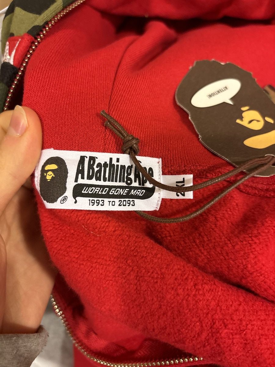 Bape Bape x Swarovski Red/Camo Shark Zip Hoodie Size US XL / EU 56 / 4 - 8 Thumbnail