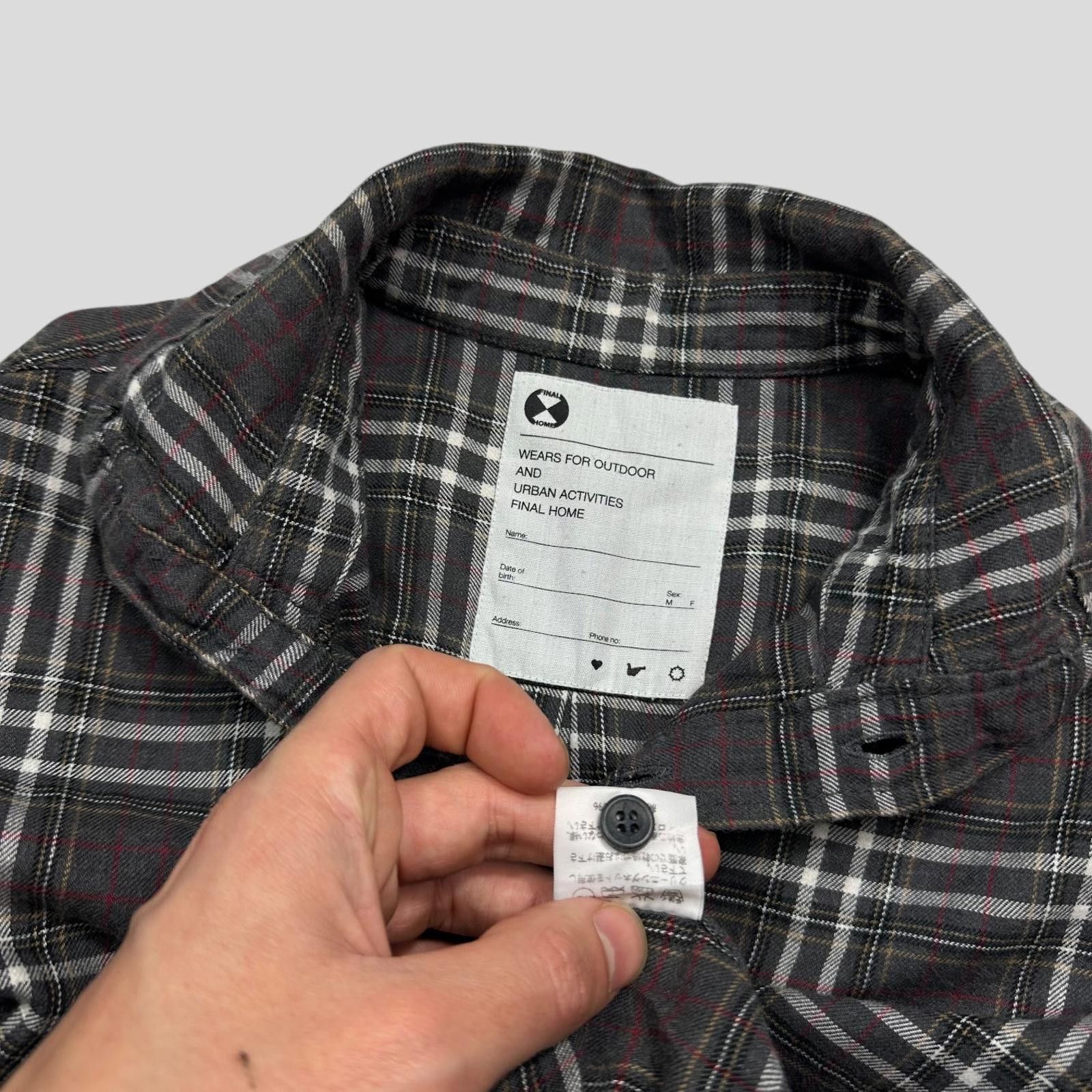 Issey Miyake Final Home AW08 Grey Nova Check Pocket Logo Shirt - S Size US S / EU 44-46 / 1 - 5 Thumbnail