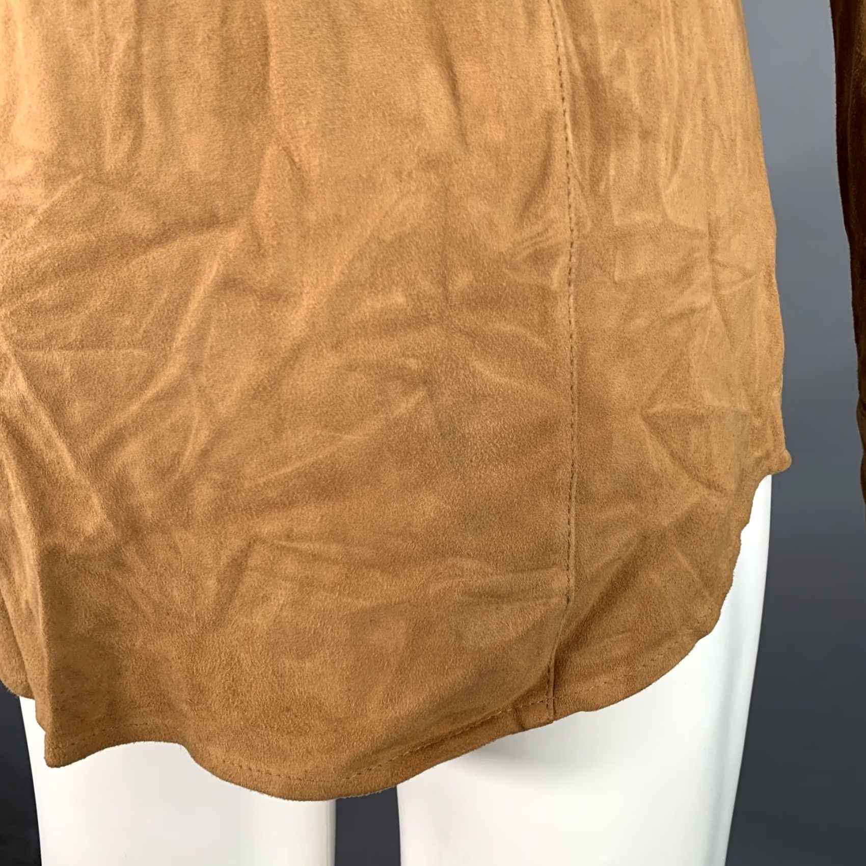 Dolce & Gabbana DOLCE & GABBANA XS Camel Suede Military Two Pockets Long Sleeve Shirt Mens Size US XS / EU 42 / 0 - 6 Thumbnail