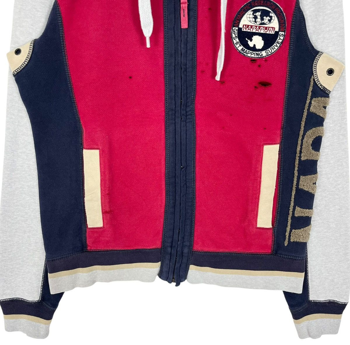 Napapijri Distressed Napapijri Zipper Hoodie Jacket Size US S / EU 44-46 / 1 - 4 Thumbnail