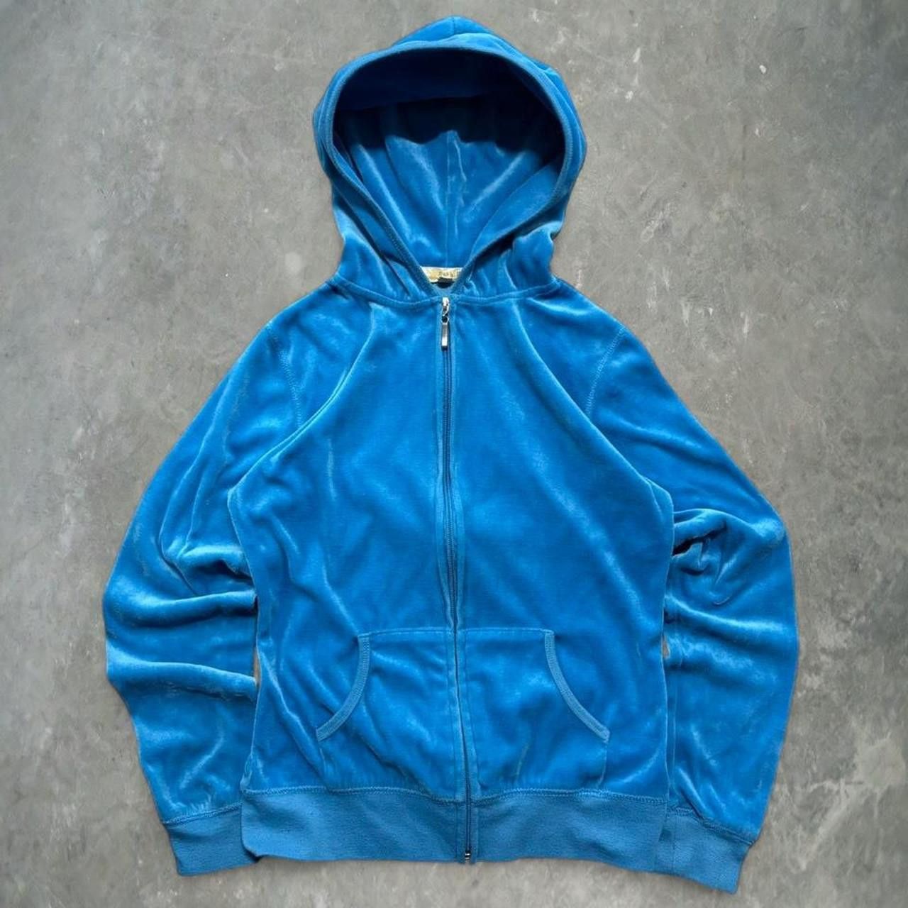 Vintage Crazy Vintage Y2K/2000s Velvet Silk Baby Blue Beta House Zipup Hoodie! Size US S / EU 44-46 / 1 - 1 Thumbnail