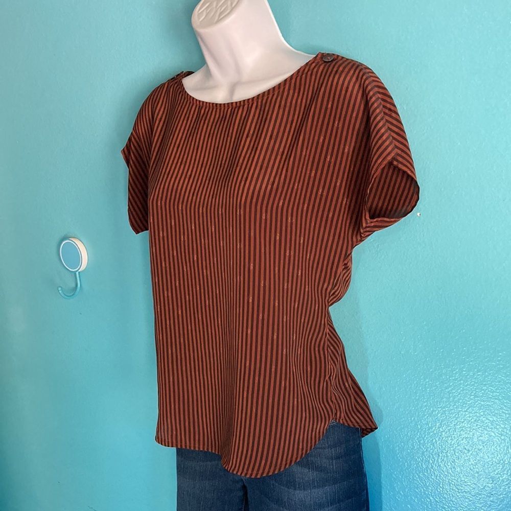 Vintage Jonathan Martin Vintage Brown Striped Blouse Size S Size S / US 4 / IT 40 - 10 Thumbnail