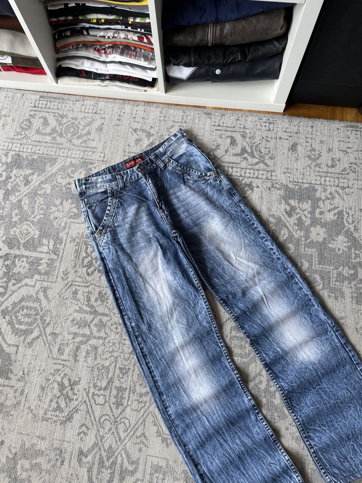 Other Vintage Mud washed Flared Jeans Avant Garde Faded Y2K Japan Size US 30 / EU 46 - 4 Thumbnail