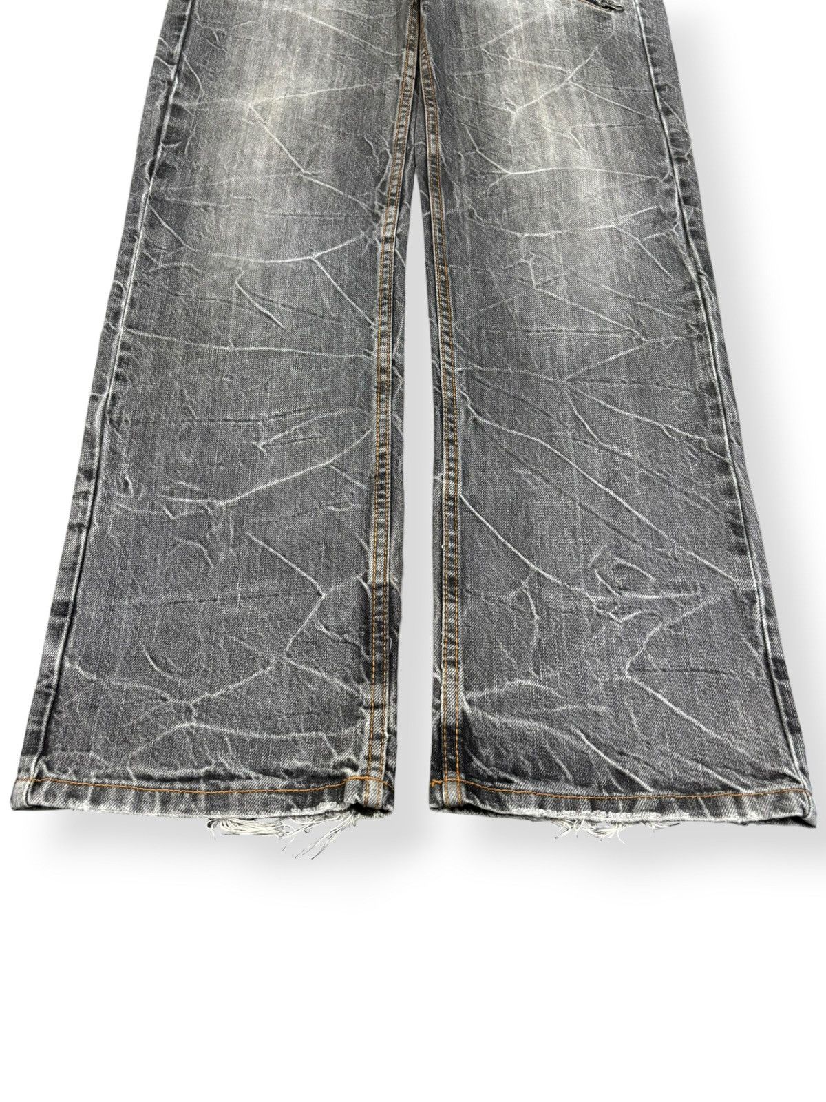 Hysteric Glamour Vintage Nylaus Double Waist Studded Cracked Wash Punk Jeans Size US 33 - 6 Thumbnail