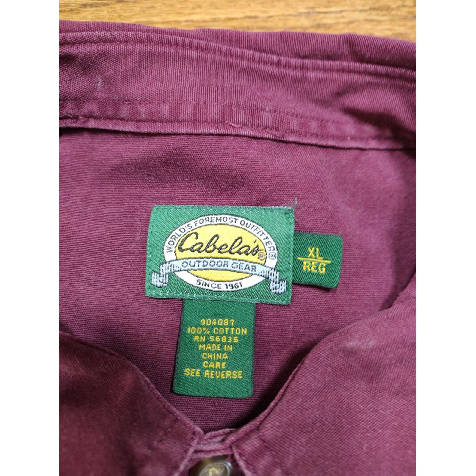 Vintage VINTAGE Cabela's Shirt Western Mens XL Burgundy Pocketed Smile Pockets Button-Up Size US XL / EU 56 / 4 - 6 Thumbnail