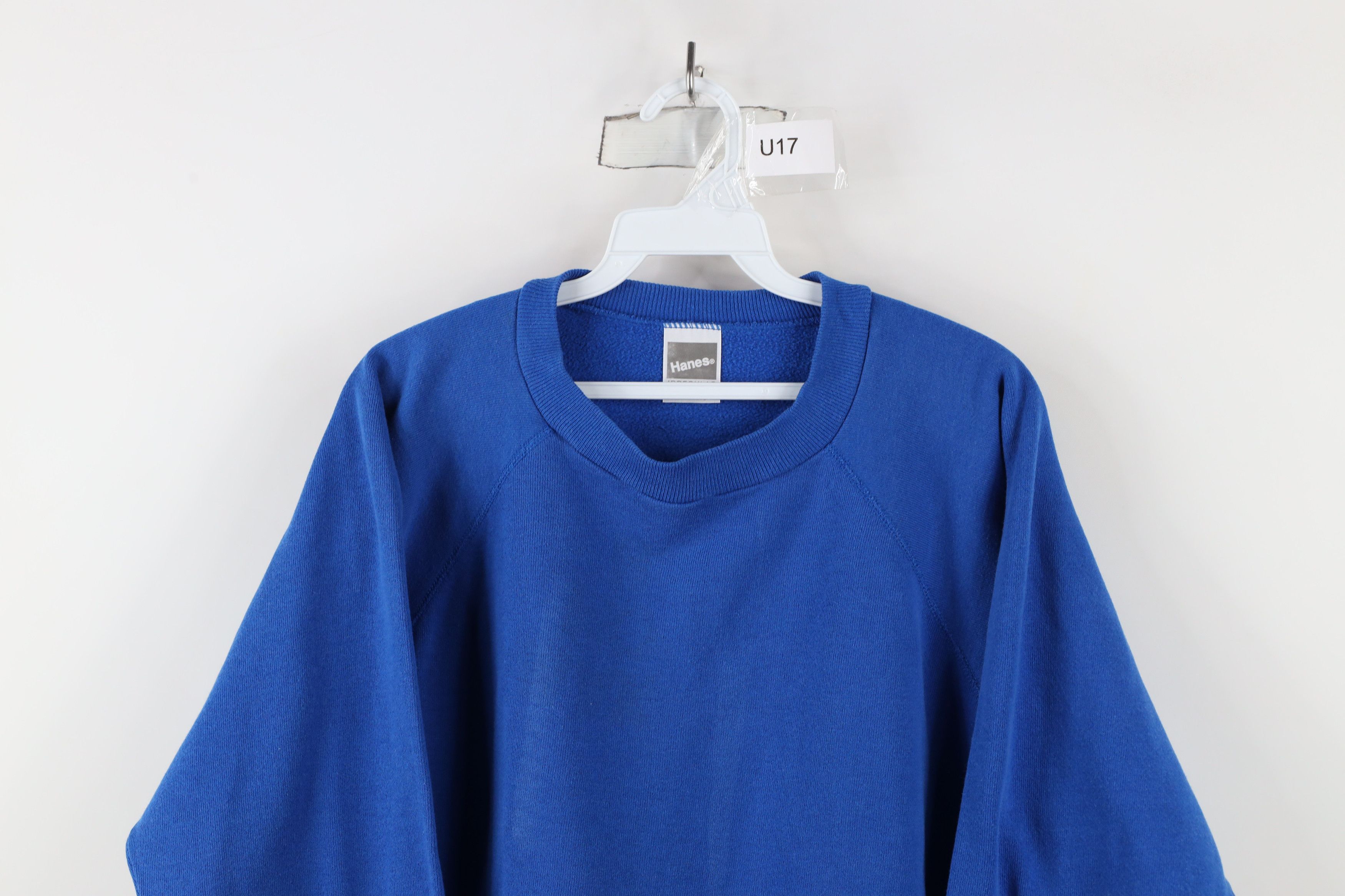Hanes × Vintage Vintage 80s 90s Hanes Crewneck Sweatshirt Royal Blue USA Size XL / US 12-14 / IT 48-50 - 2 Thumbnail
