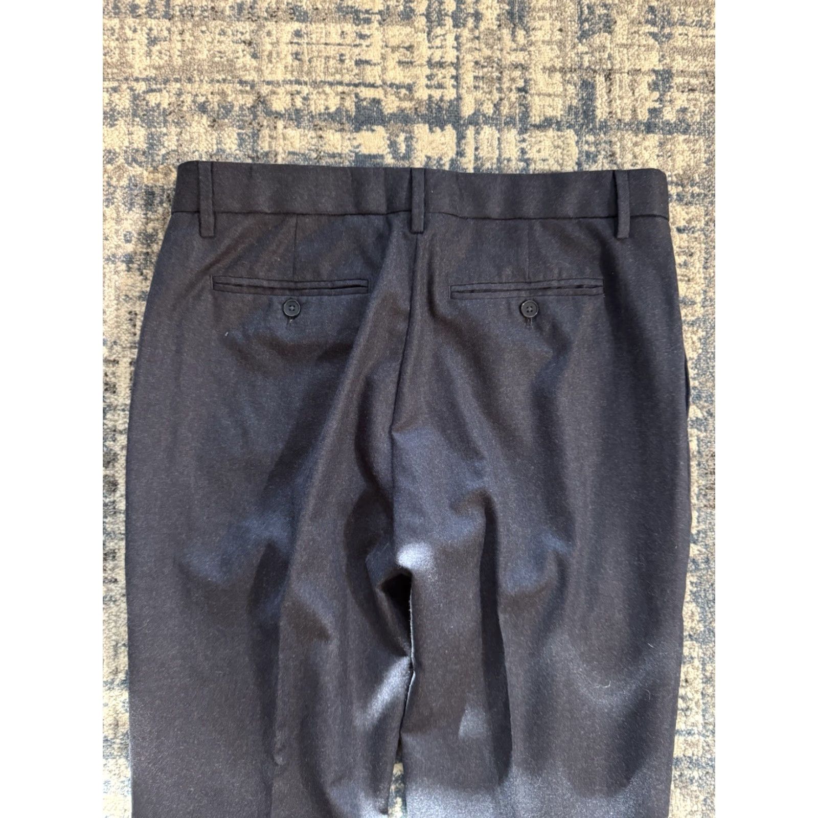 Banana Republic Banana Republic Men Trousers 34x33 Deep Navy Vitale Barberis Canonico Flannel 120s Wool Solid Size US 34 / EU 50 - 7 Thumbnail