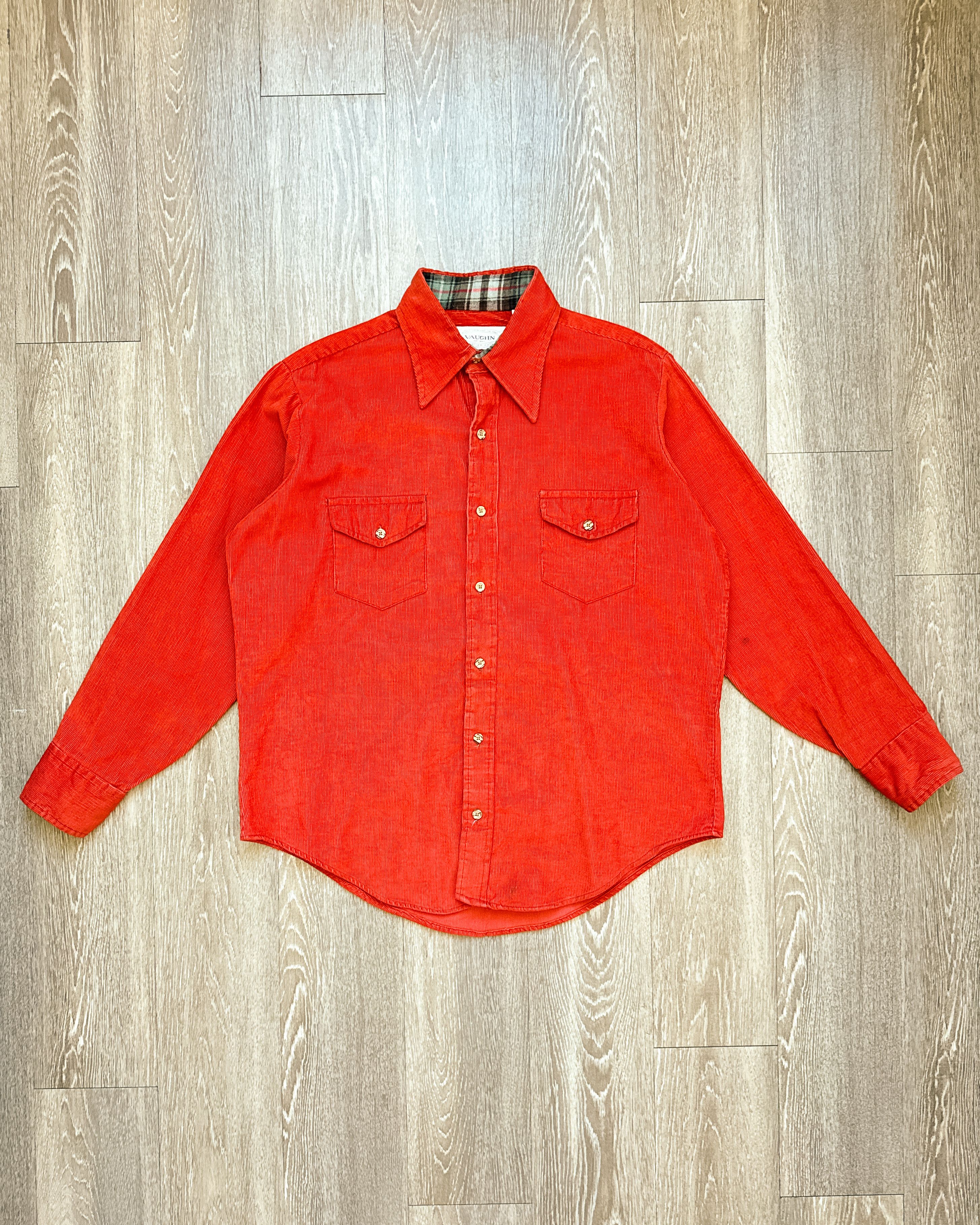 Vintage Vintage 1970s Vaughn Orange Corduroy Shirt Flannel Men's L Size US L / EU 52-54 / 3 - 1 Thumbnail