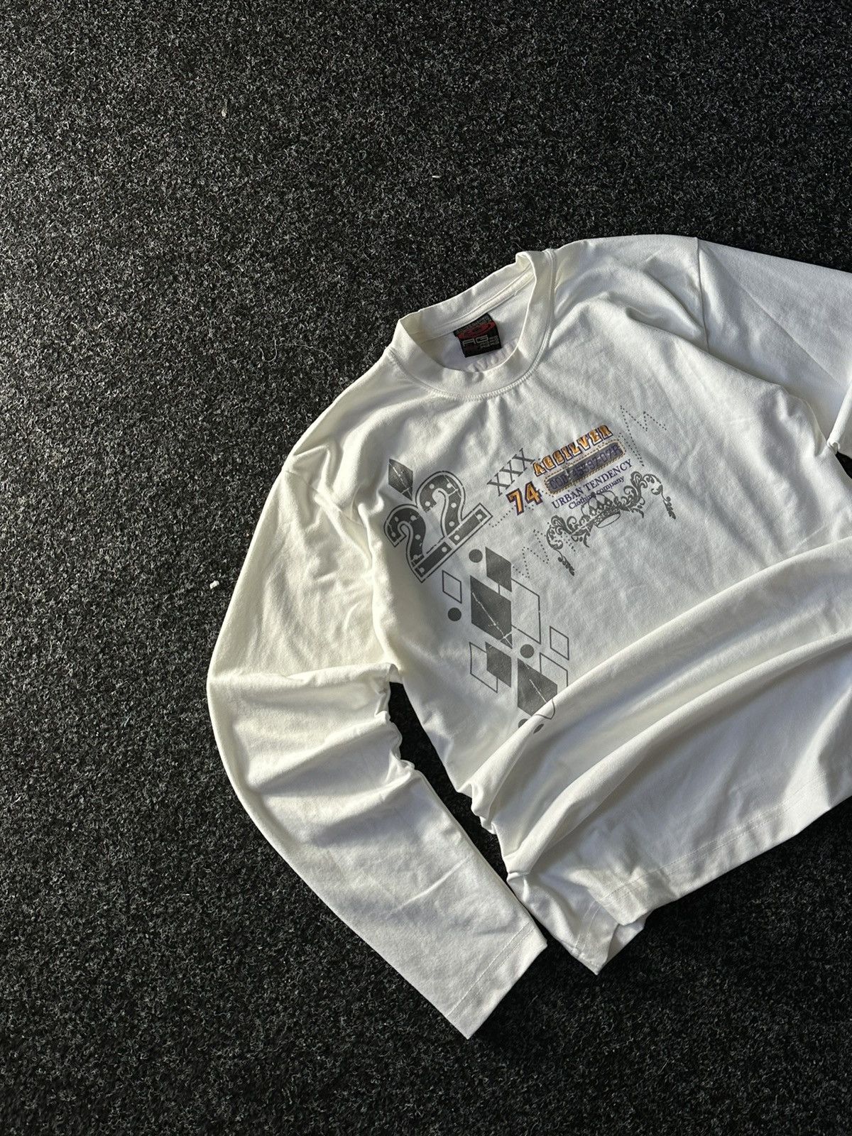 Quiksilver × Vintage 🚨Vintage 90s Big Logo QUIKSILVER AG WHITE longsleeve Y2K Size US S / EU 44-46 / 1 - 2 Thumbnail