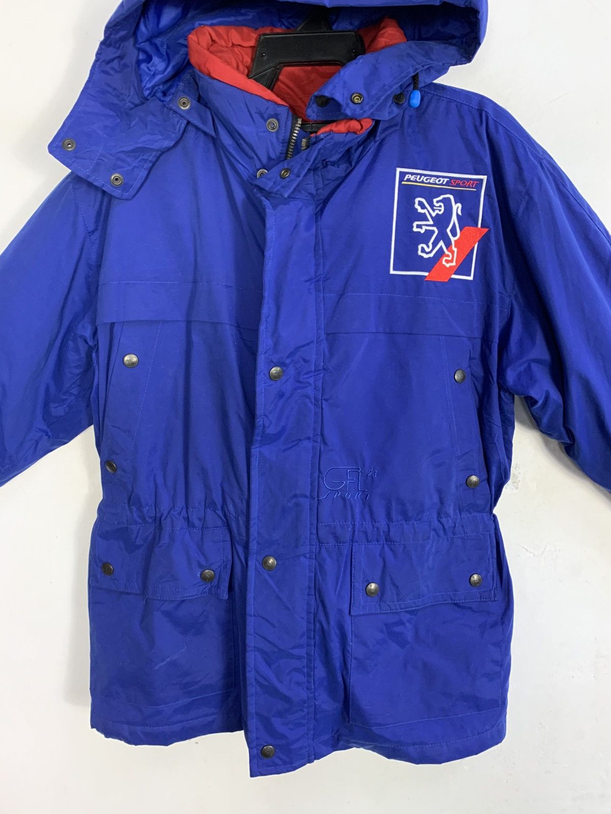 Vintage Peugeot Sport Rally Team Winter Coat Gillete Hooded Padded Size US XL / EU 56 / 4 - 3 Thumbnail