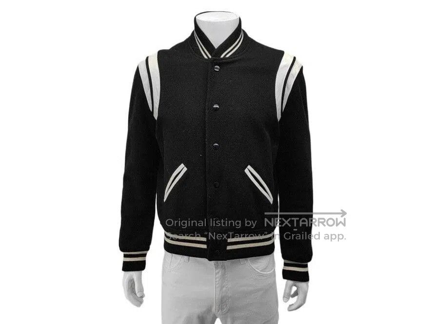 Saint Laurent Paris Saint Laurent Black White Varsity Jacket. Size US M / EU 48-50 / 2 - 1 Thumbnail