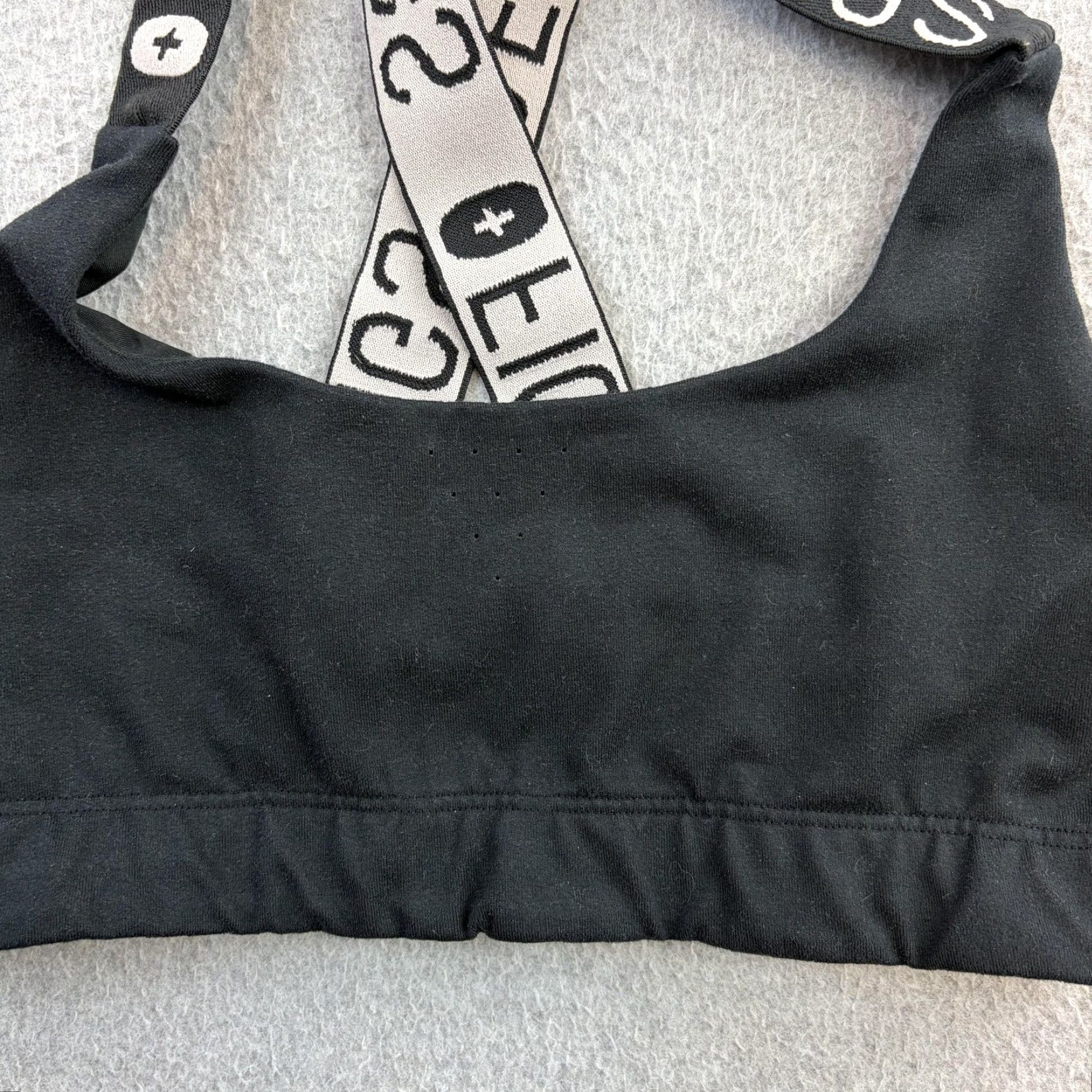 Vintage FIGS Sports Bra Womens Small Black Logo Crossback Gym Yoga Athletic Activewear Size ONE SIZE - 5 Thumbnail
