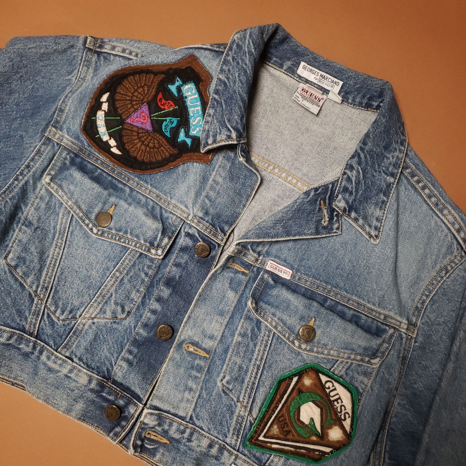 Rare 80s Guess by George Marciano Cropped Denim Jacket