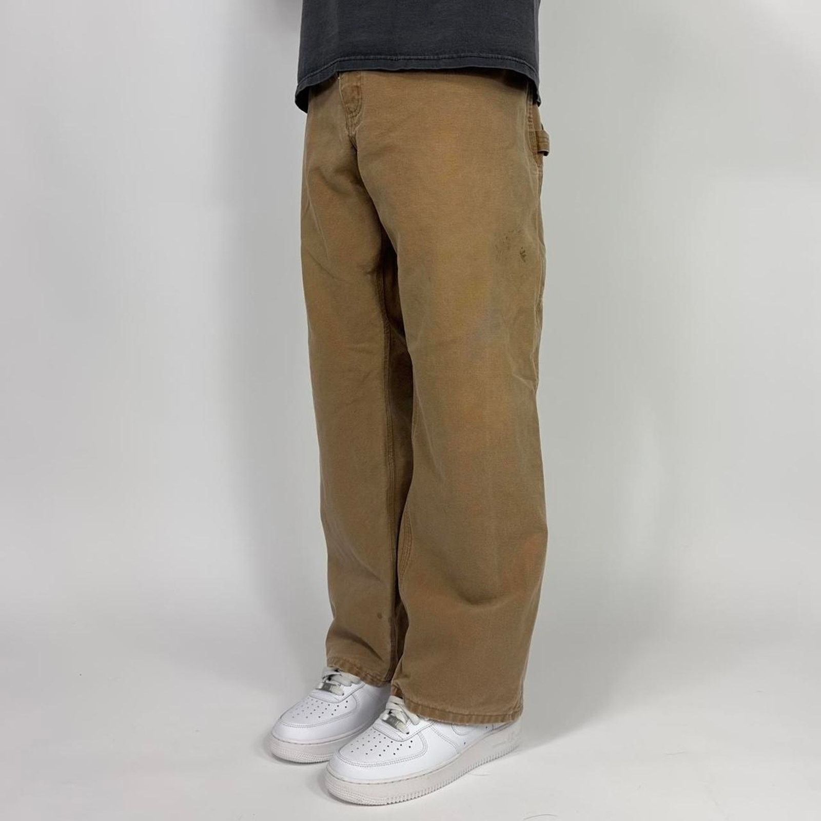 Carhartt × Carhartt Wip Baggy Carhartt Desert Tan Carpenter Denim Streetwear Pants Size US 38 / EU 54 - 3 Thumbnail