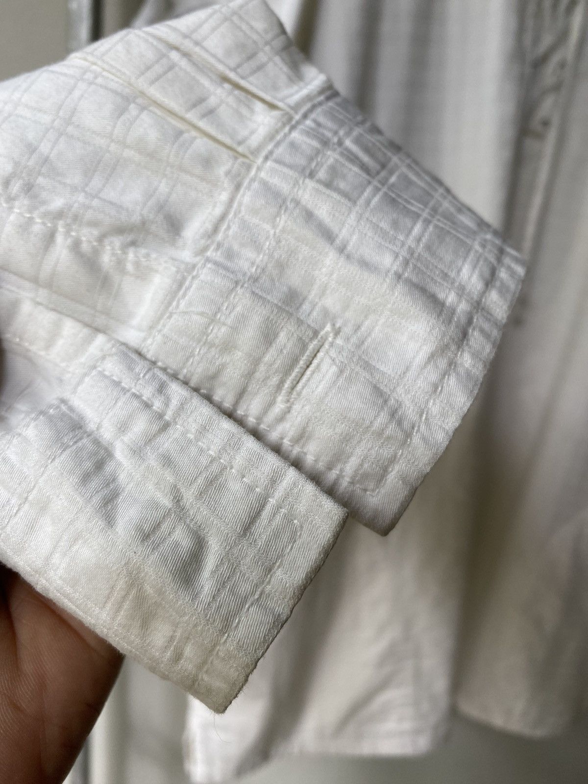 Designer × Japanese Brand ALLIX DESIGN White Checkered Lace-Up Shirt Size US L / EU 52-54 / 3 - 14 Thumbnail
