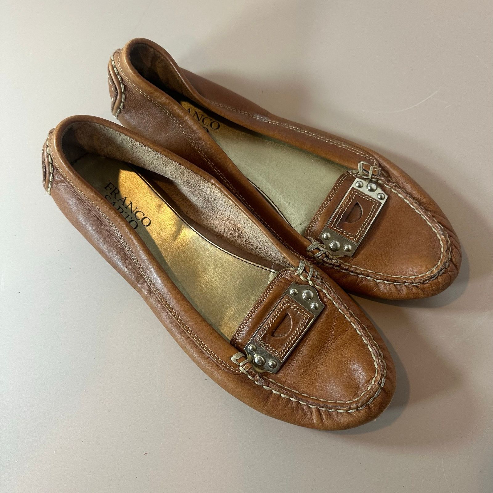 Franco Sarto Franco Sarto Kaiser Penny Loafers Women's 8 Leather Brown Size US 8 / IT 38 - 1 Thumbnail