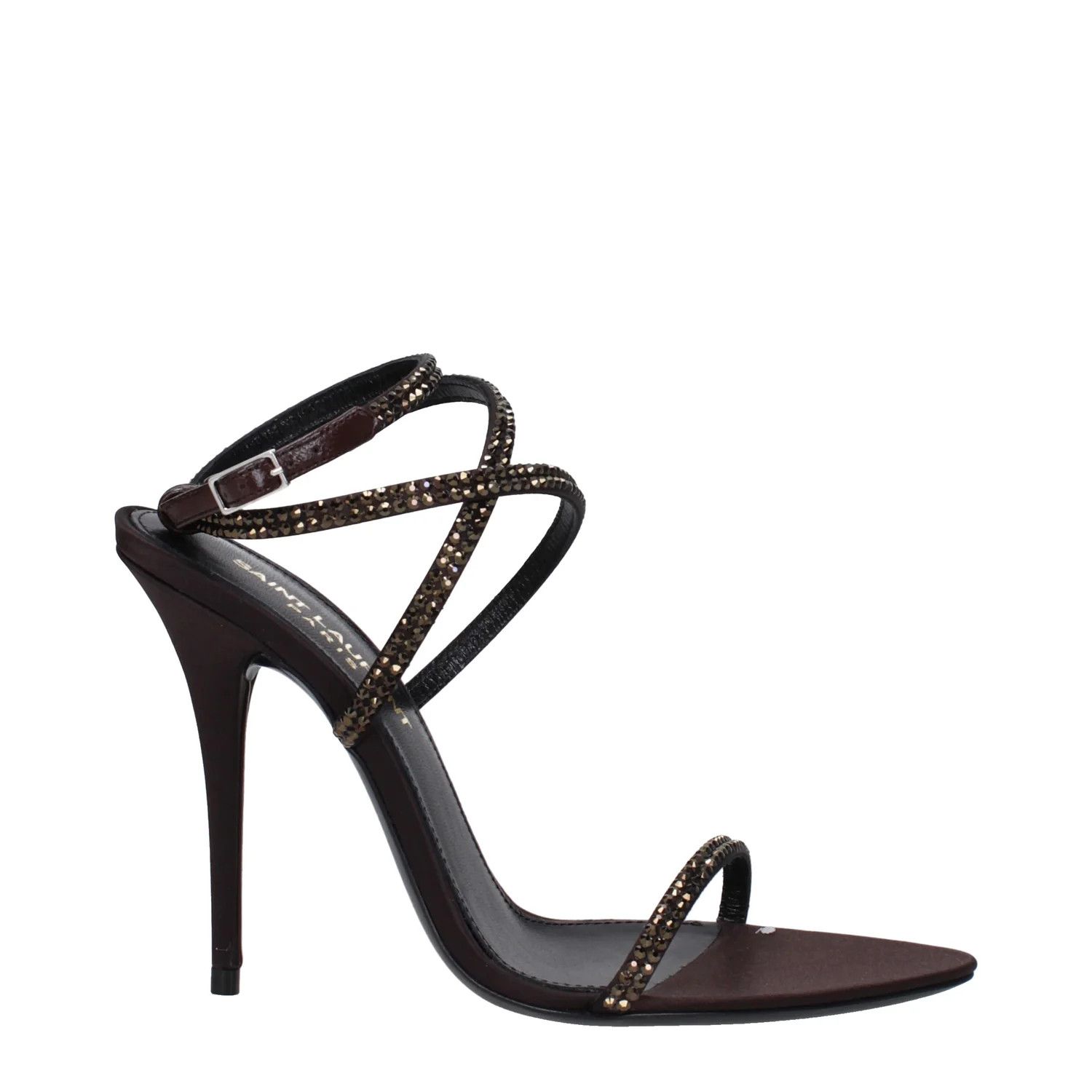 Saint Laurent Paris ob1o1e1124 Rhinestone Sandals in Burgandy Size US 10 / IT 40 - 1 Thumbnail