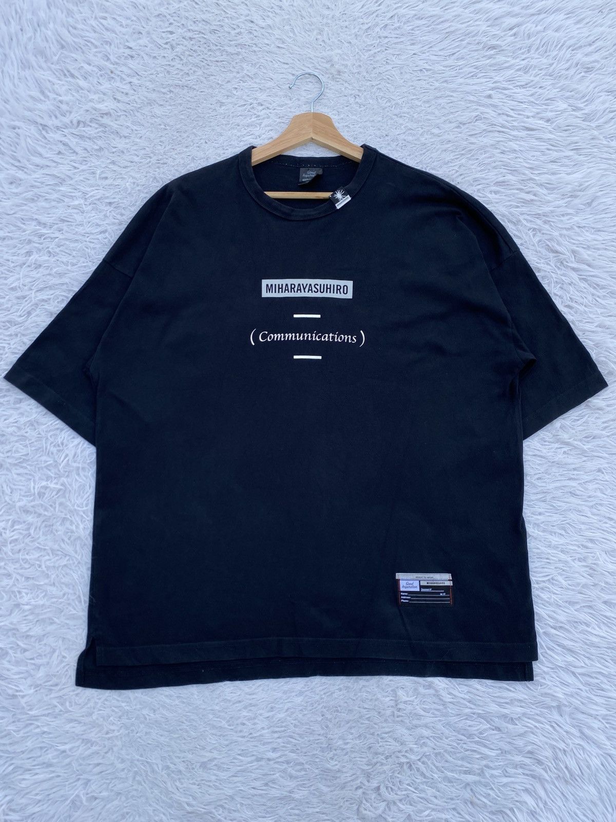 GU × Maison MIHARA YASUHIRO Rare Miharaya Suhiro (Communications) Black Tshirt Size US L / EU 52-54 / 3 - 2 Thumbnail