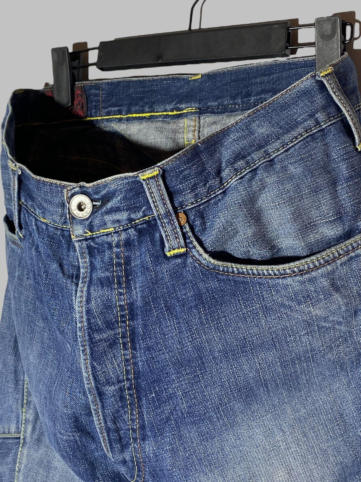 Evisu Vintage Evisu Patchwork Y2k Japanese Blue Washed Denim Jeans Size US 29 - 9 Thumbnail