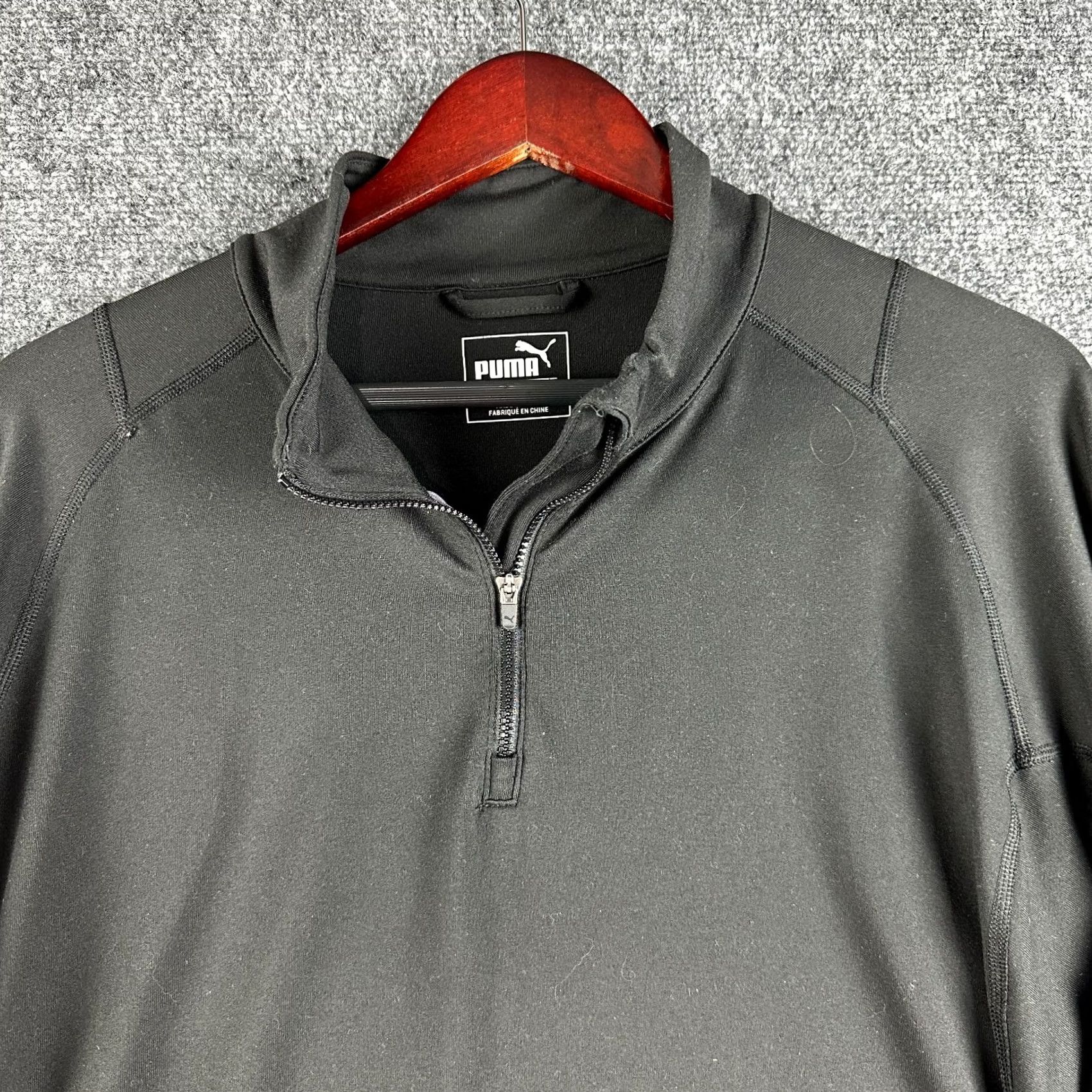 Puma PUMA Golf Shirt Mens Medium 1/4 Zip Pullover Black Long Sleeve Stretch Seasonal Warm Cell Activewear Casual Dress Shirt Mens Size US M / EU 48-50 / 2 - 4 Thumbnail